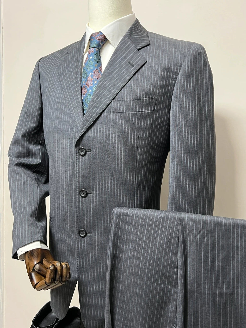 Abito sartoriale P.M.D. gessato Grigio Lana Tasmania 50 (MA87)