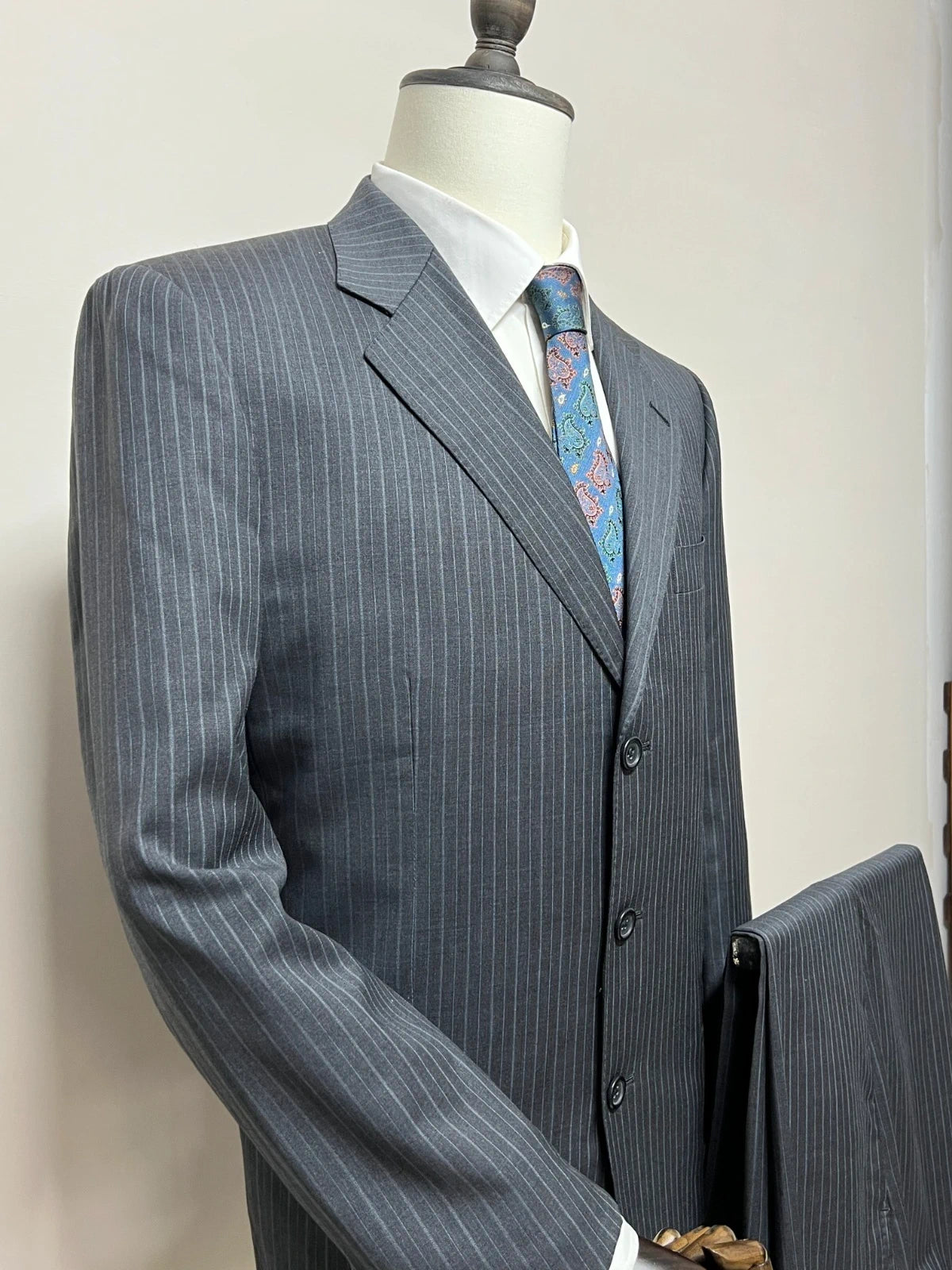 Abito sartoriale P.M.D. gessato Grigio Lana Tasmania 50 (MA87)