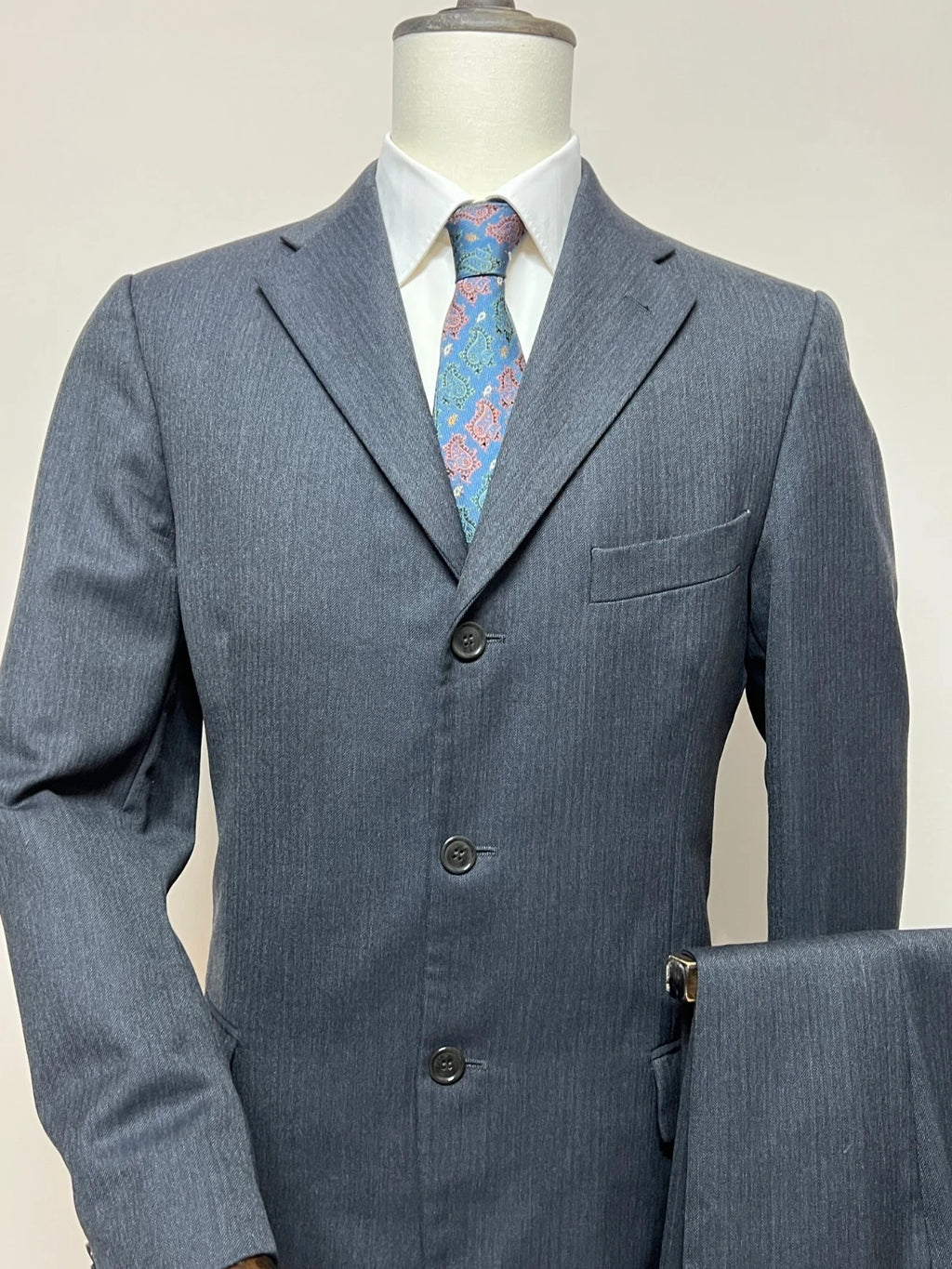 Abito Uomo BM Taurian milano Super 100's Grigio Gessato Elegante Taglia 52 (MA96)