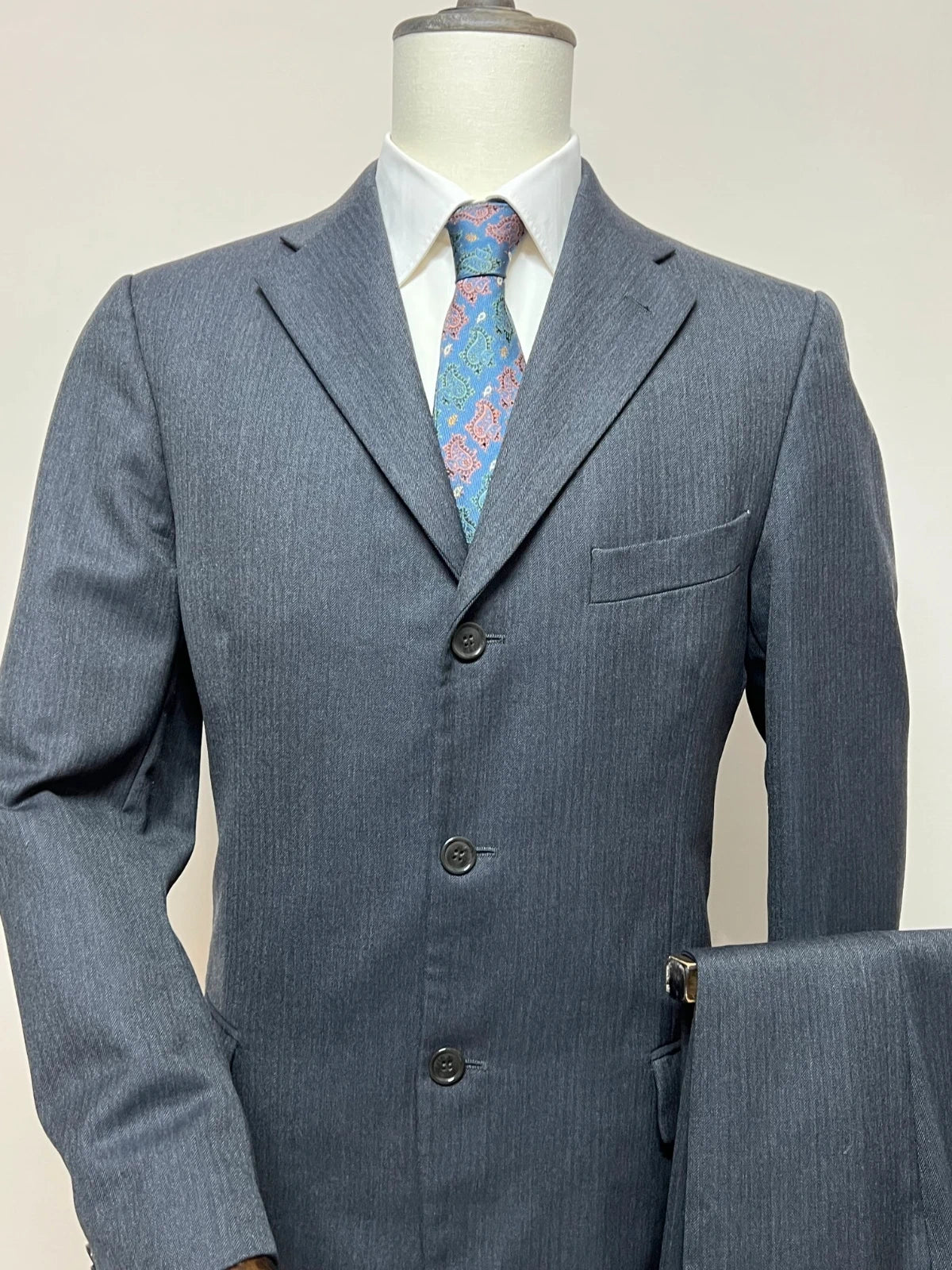 Abito Uomo BM Taurian milano Super 100's Grigio Gessato Elegante Taglia 52 (MA96)
