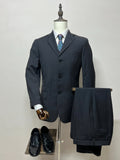 Abito Uomo Piombo 100% Lana Made in Italy Grigio Gessato taglia 48 (MA100)