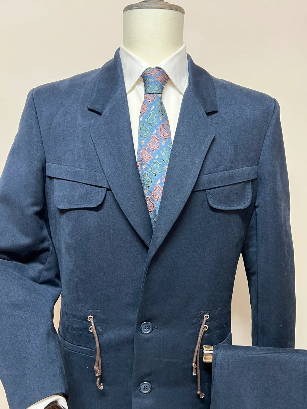 Abito Uomo Movie star Made in Italy Blu Navy Stile Safari Elegante (MA151)