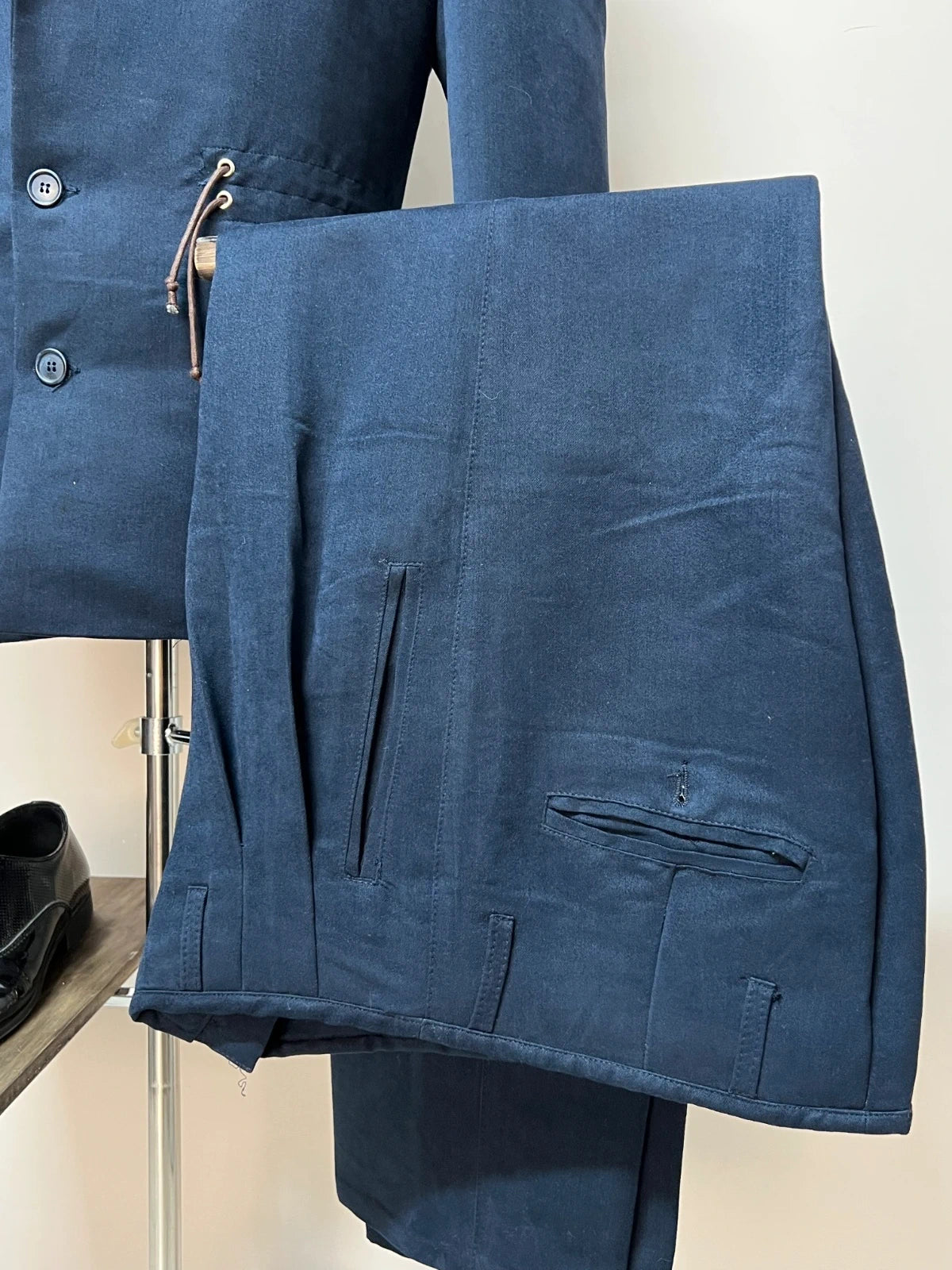 Abito Uomo Movie star Made in Italy Blu Navy Stile Safari Elegante (MA151)