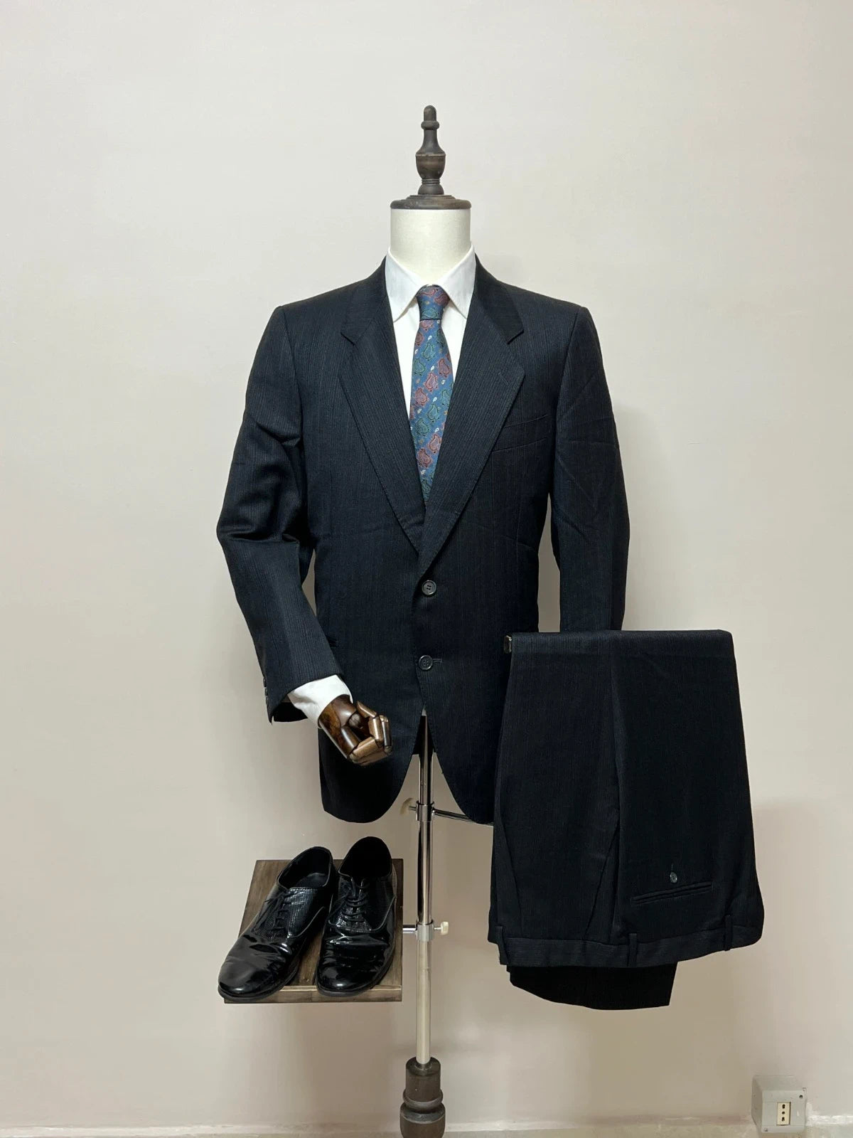 Abito Uomo Kentish Gessato Grigio Antracite Made in italy (MA153)