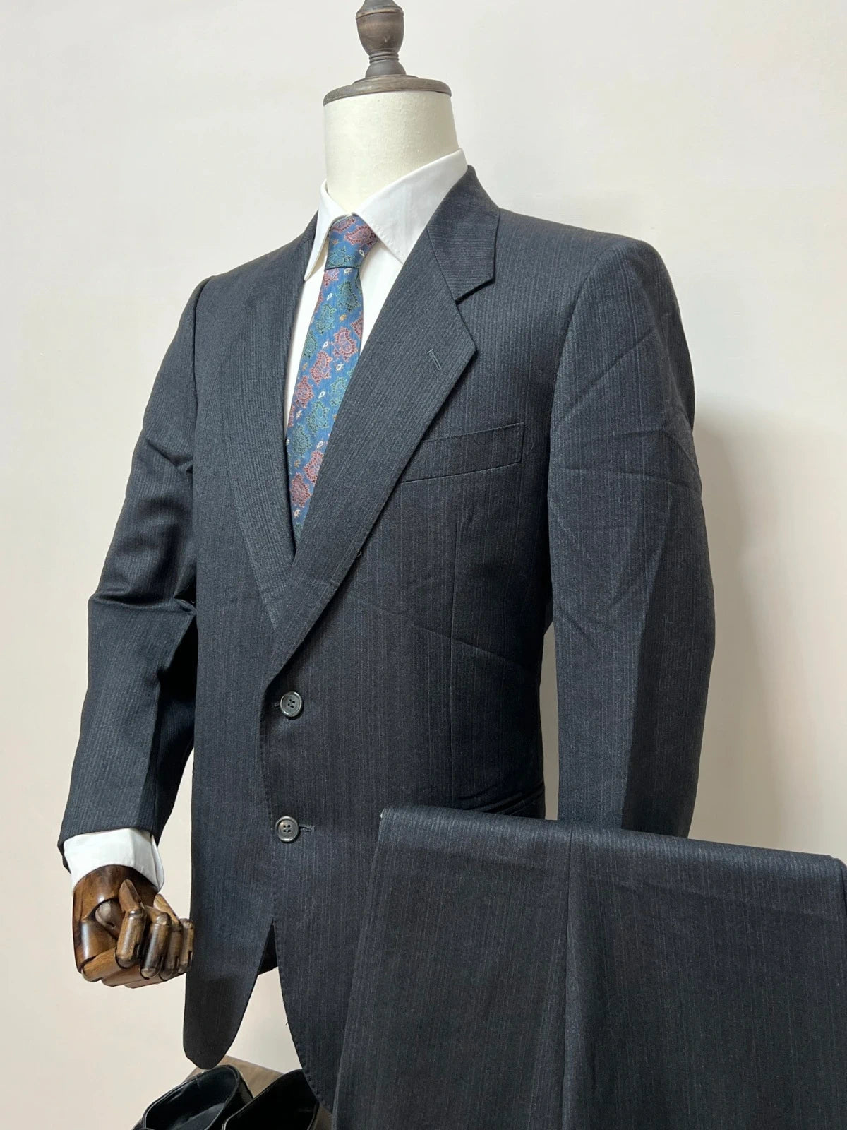 Abito Uomo Kentish Gessato Grigio Antracite Made in italy (MA153)