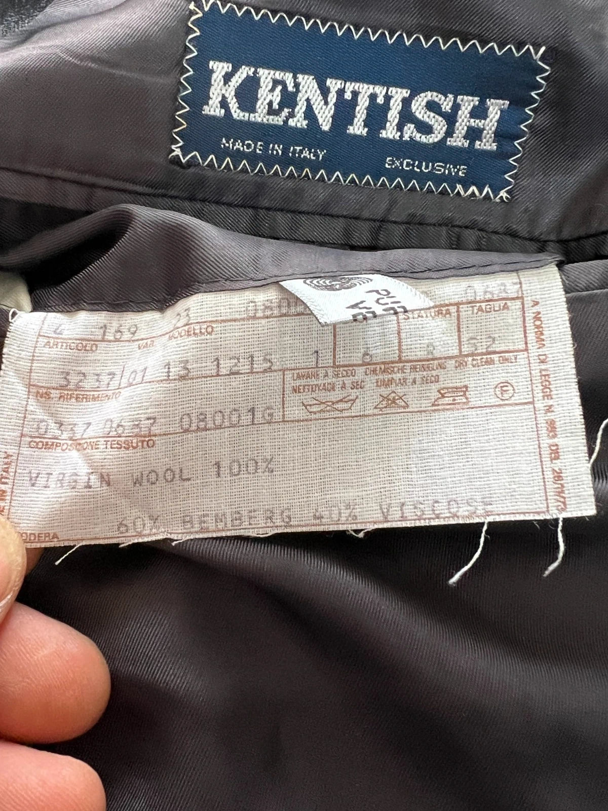 Abito Uomo Kentish Gessato Grigio Antracite Made in italy (MA153)