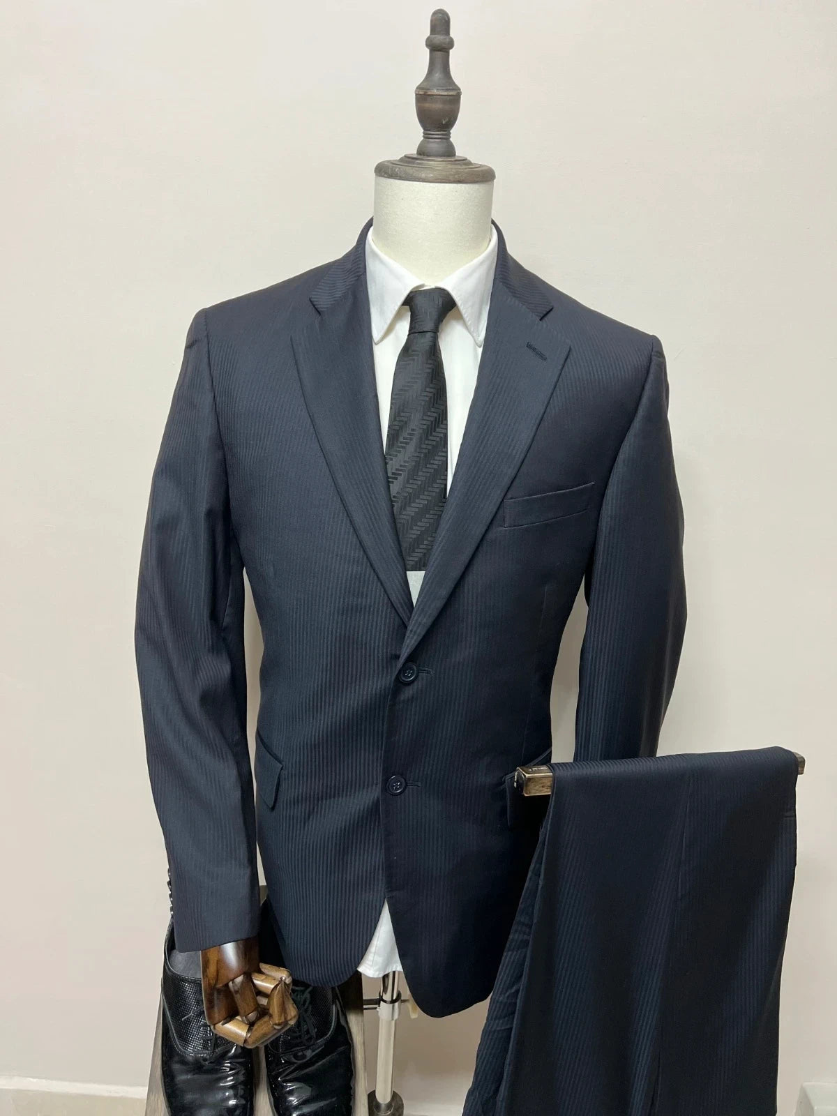Abito Uomo Sartoria Toscana Cerruti Prestige 130's Lana Blu Taglia 54 (MA34)