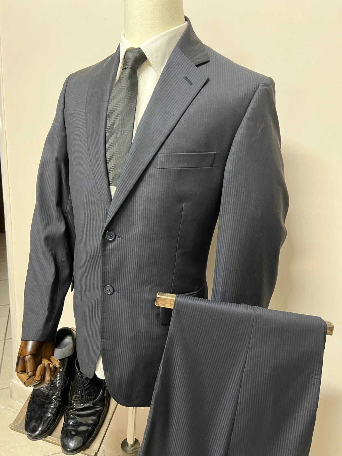 Abito Uomo Sartoria Toscana Cerruti Prestige 130's Lana Blu Taglia 54 (MA34)