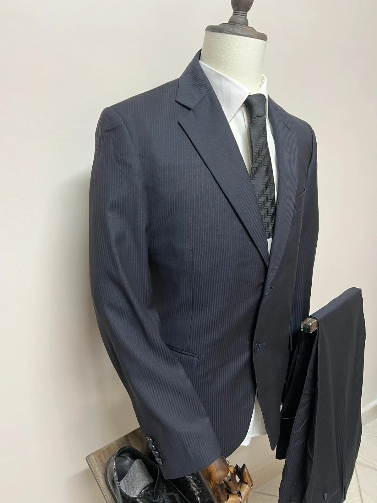 Abito Uomo Sartoria Toscana Cerruti Prestige 130's Lana Blu Taglia 54 (MA34)