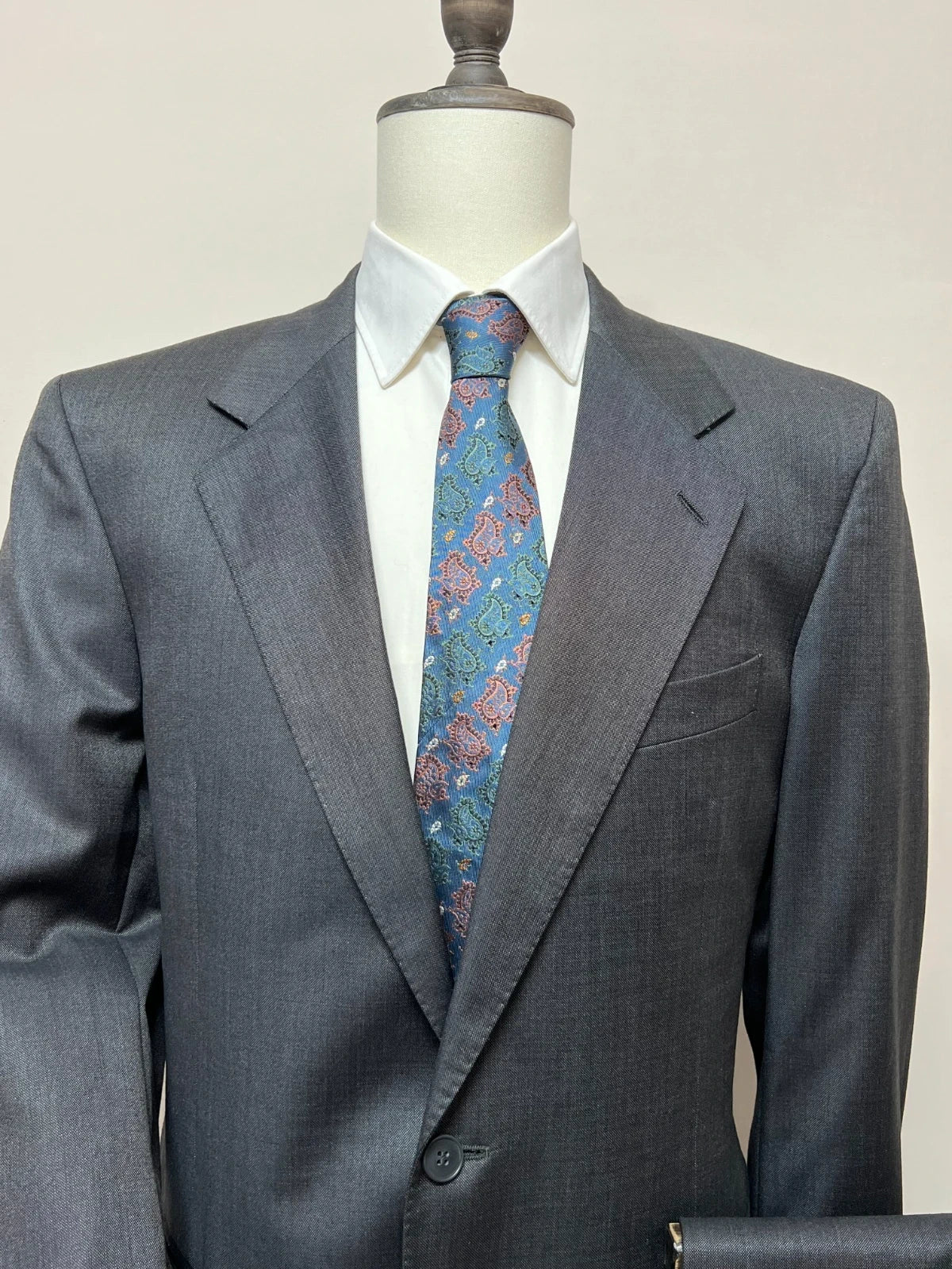 Abito Uomo Crespi Grigio Scuro lana e Seta Made in Italy (MA154)