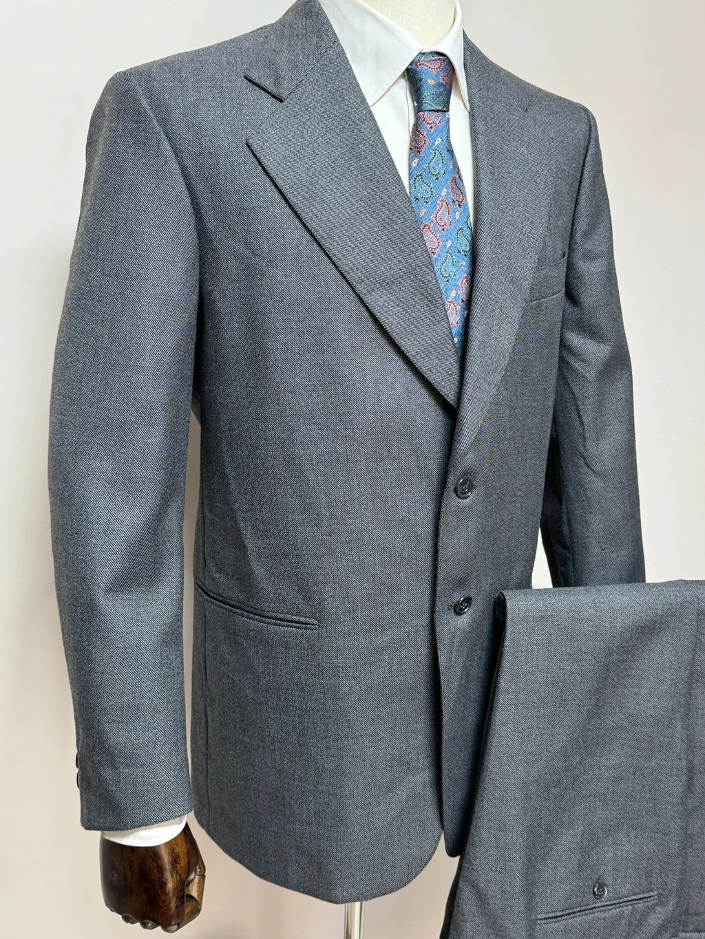 Abito Uomo Uomo Lebole Grigio Elegante Made in Italy Completo Giacca Pantalone Tg 54 (MA169)