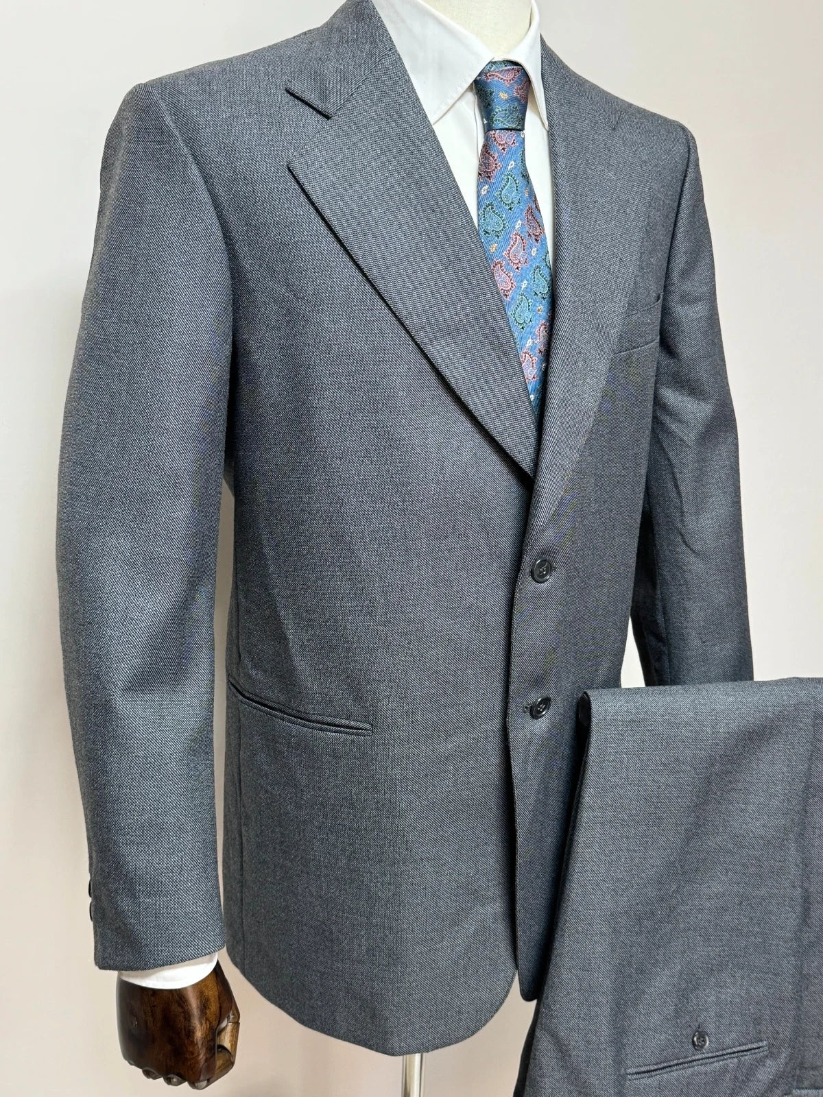Abito Uomo Uomo Lebole Grigio Elegante Made in Italy Completo Giacca Pantalone Tg 54 (MA169)