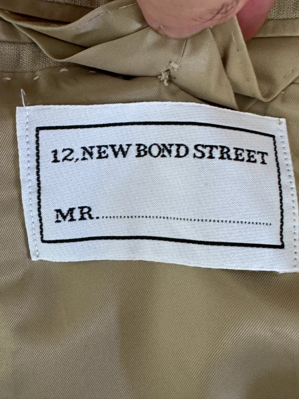 Abito Uomo 12 New Bond Street Puro Lino Beige Elegante Made in Italy Tg 52 (MA171)