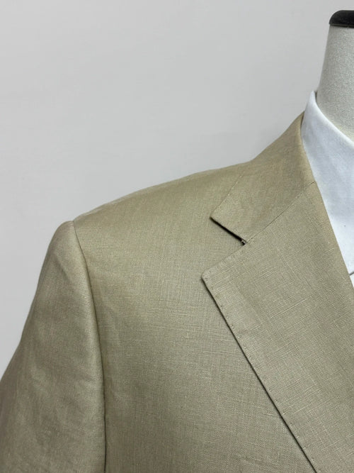 Abito Uomo 12 New Bond Street Puro Lino Beige Elegante Made in Italy Tg 52 (MA171)