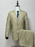 Abito Uomo 12 New Bond Street Puro Lino Beige Elegante Made in Italy Tg 52 (MA171)