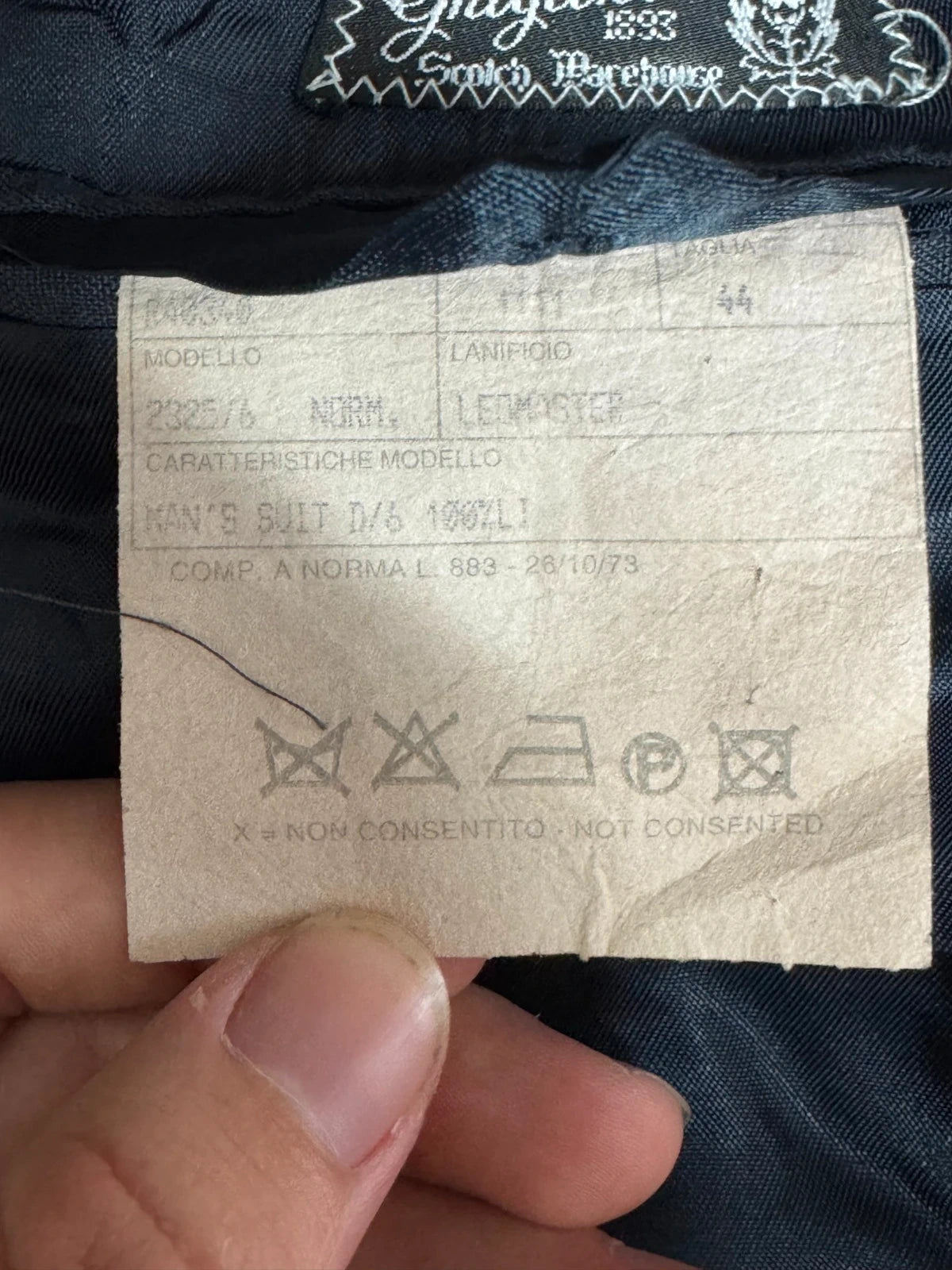 Abito Uomo Ghilino Santo Marchese Blu Lino Elegante Made in Italy Tg 44 (MA172)