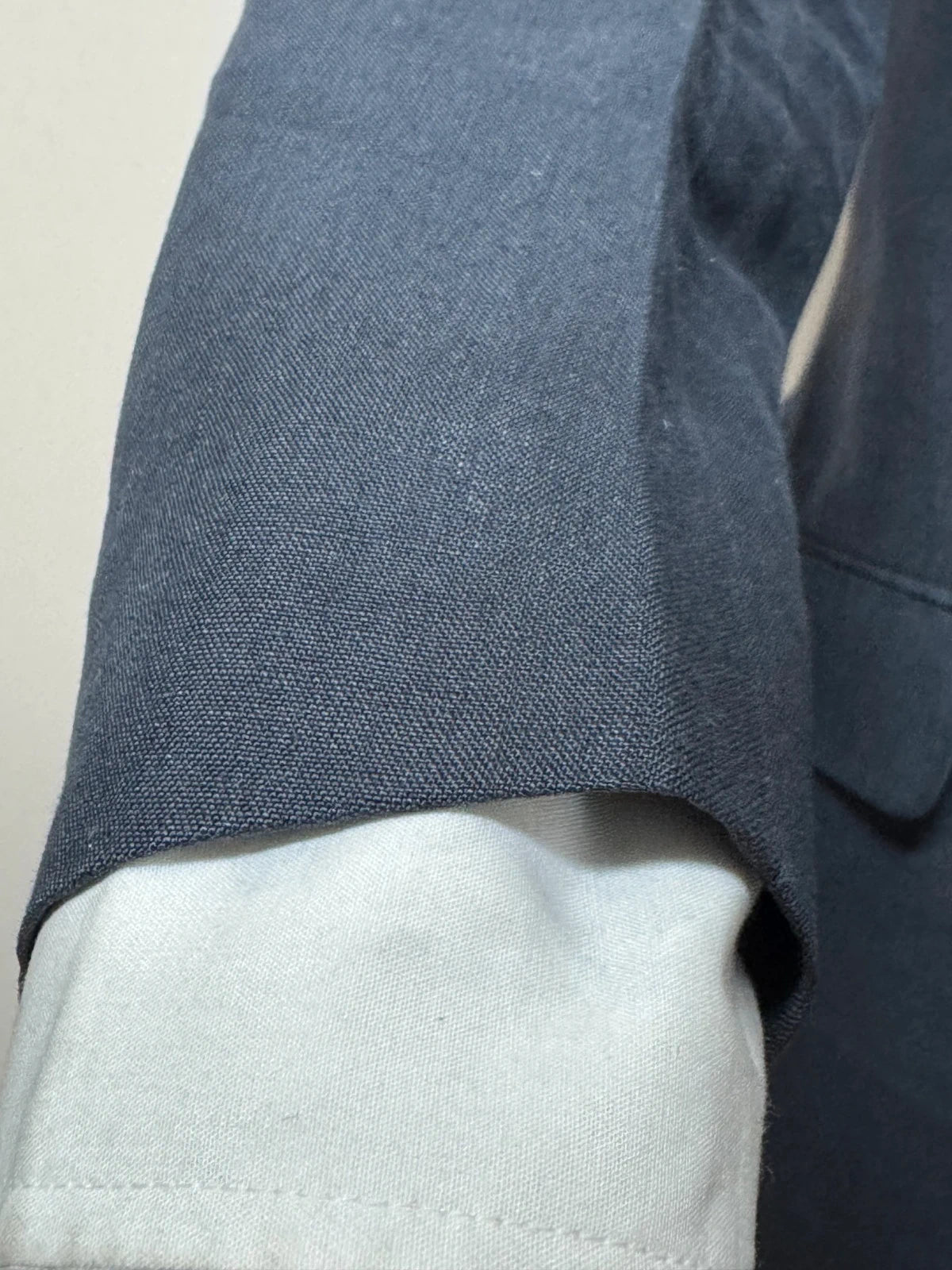 Abito Uomo Ghilino Santo Marchese Blu Lino Elegante Made in Italy Tg 44 (MA172)