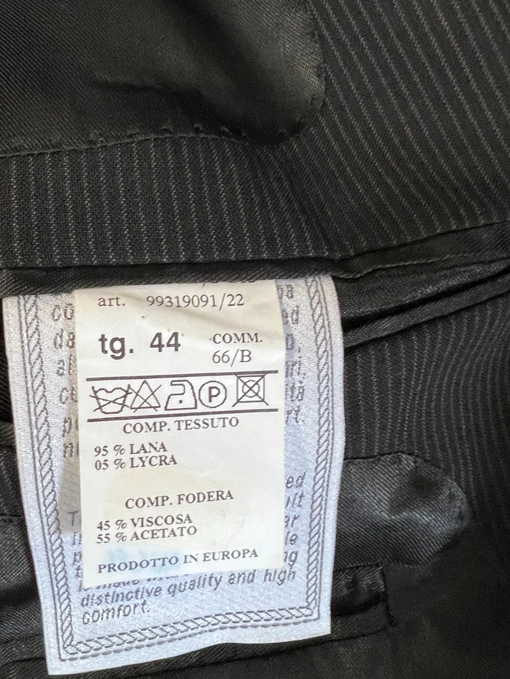 Abito Uomo Della Valentina Sartoriale Grigio Gessato Lana Lycra Tg 44 Elegante (MA182)