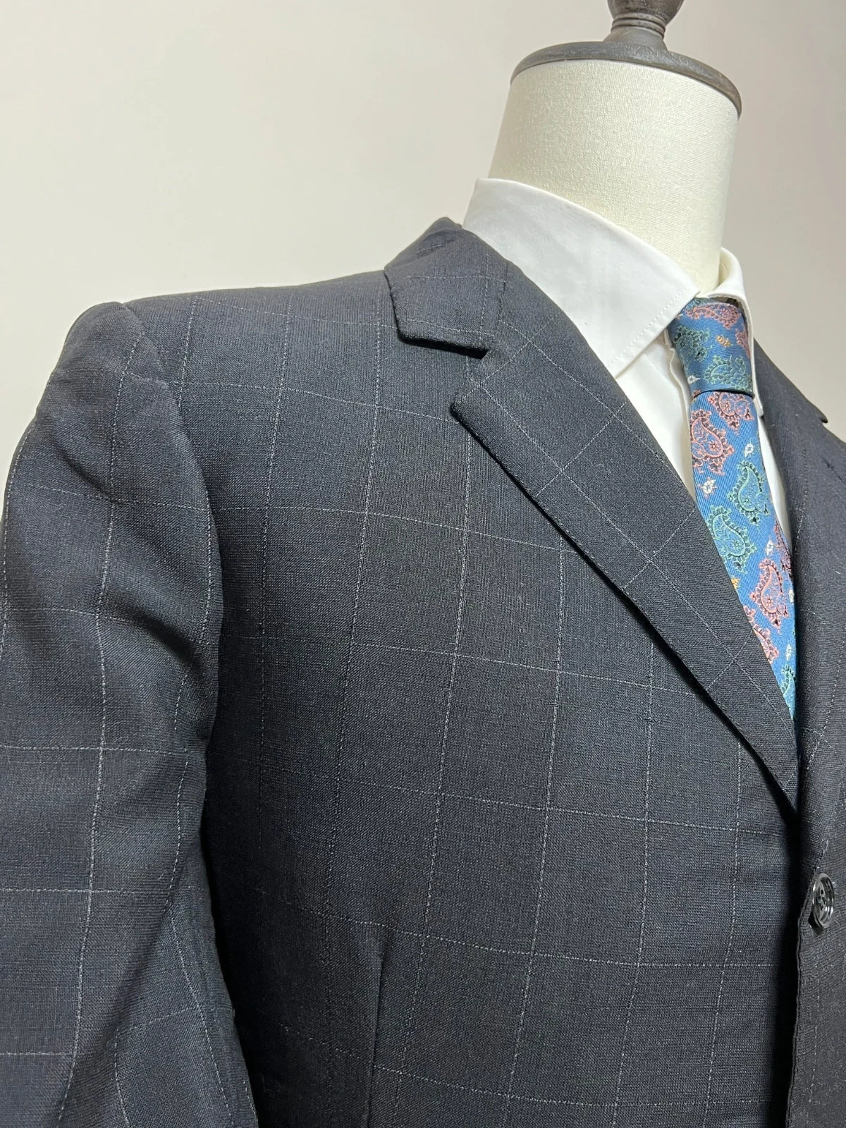 Abito Uomo Sartoria Epicoco Nero Finestrato Elegante Artigianale Made in Italy (MA188)