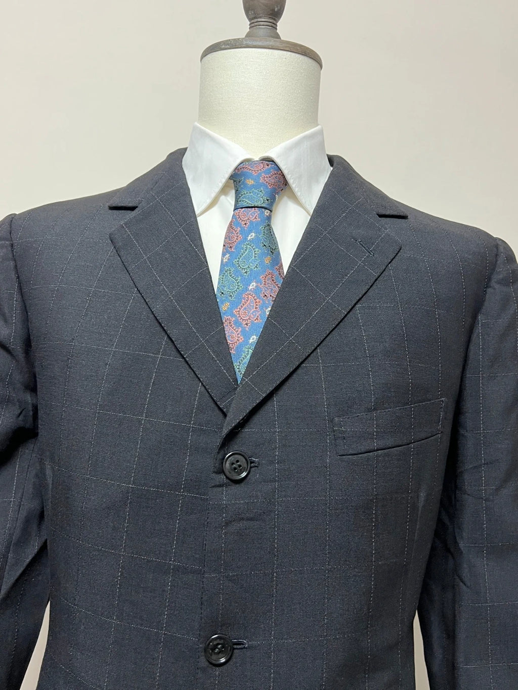 Abito Uomo Sartoria Epicoco Nero Finestrato Elegante Artigianale Made in Italy (MA188)