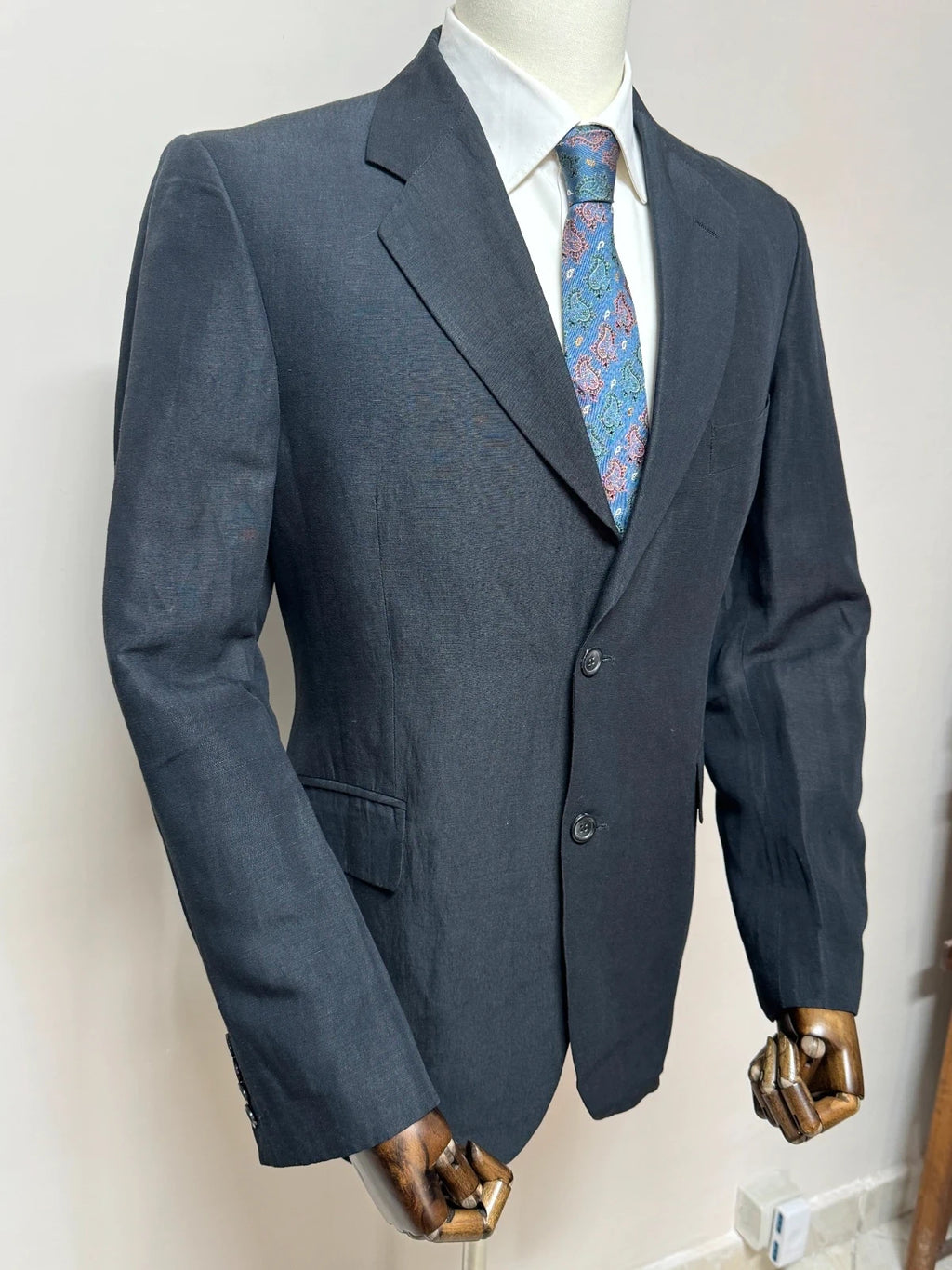 Giacca Uomo Blu Scuro Elegante 2 Bottoni Made in Italy Taglia 52 (MG7)