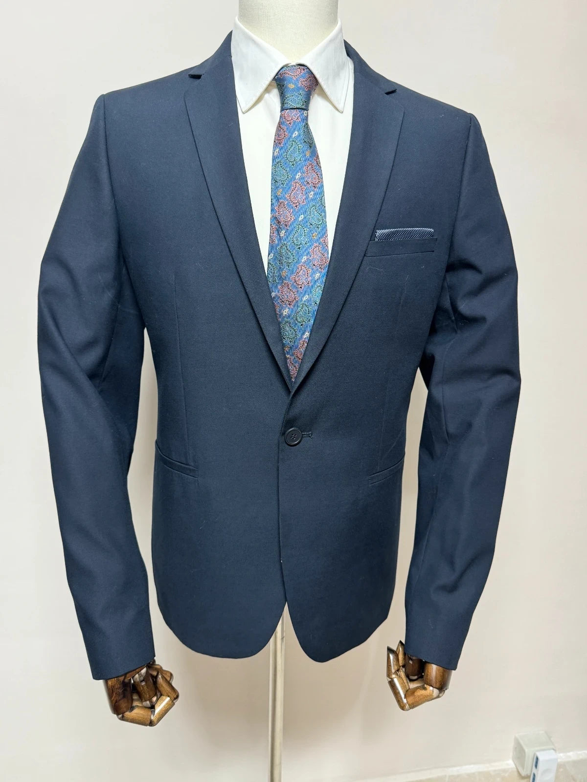 Giacca Uomo Blu Elegante 1 Bottone Slim Taglia 54 Business (MG8)