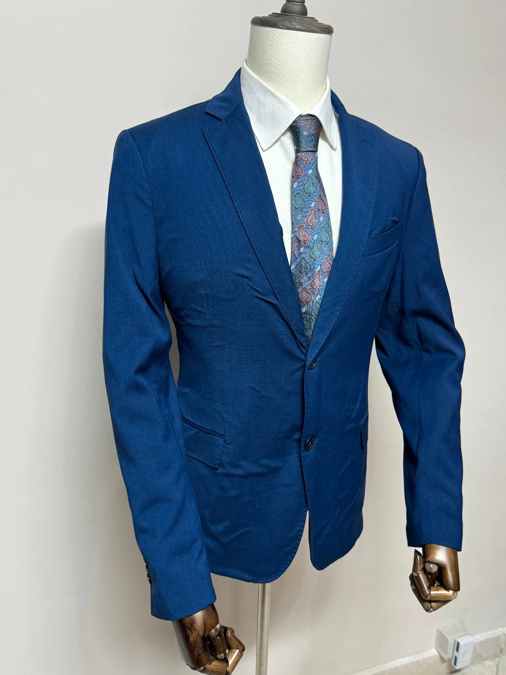 Giacca Uomo Blu Made in Italy Elegante 2 Bottoni Taglia 50 (MG9)