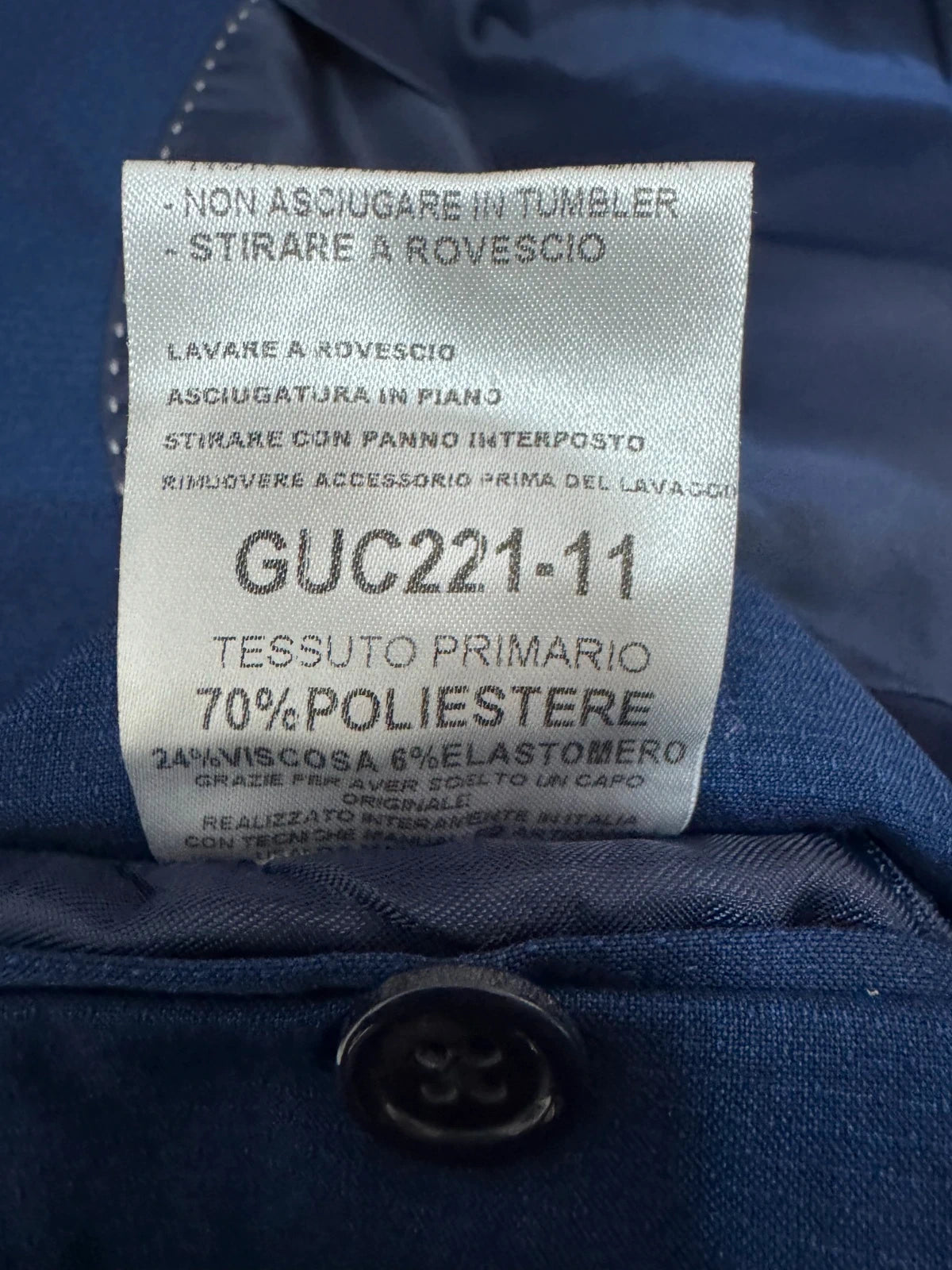 Giacca Uomo Blu Made in Italy Elegante 2 Bottoni Taglia 50 (MG9)