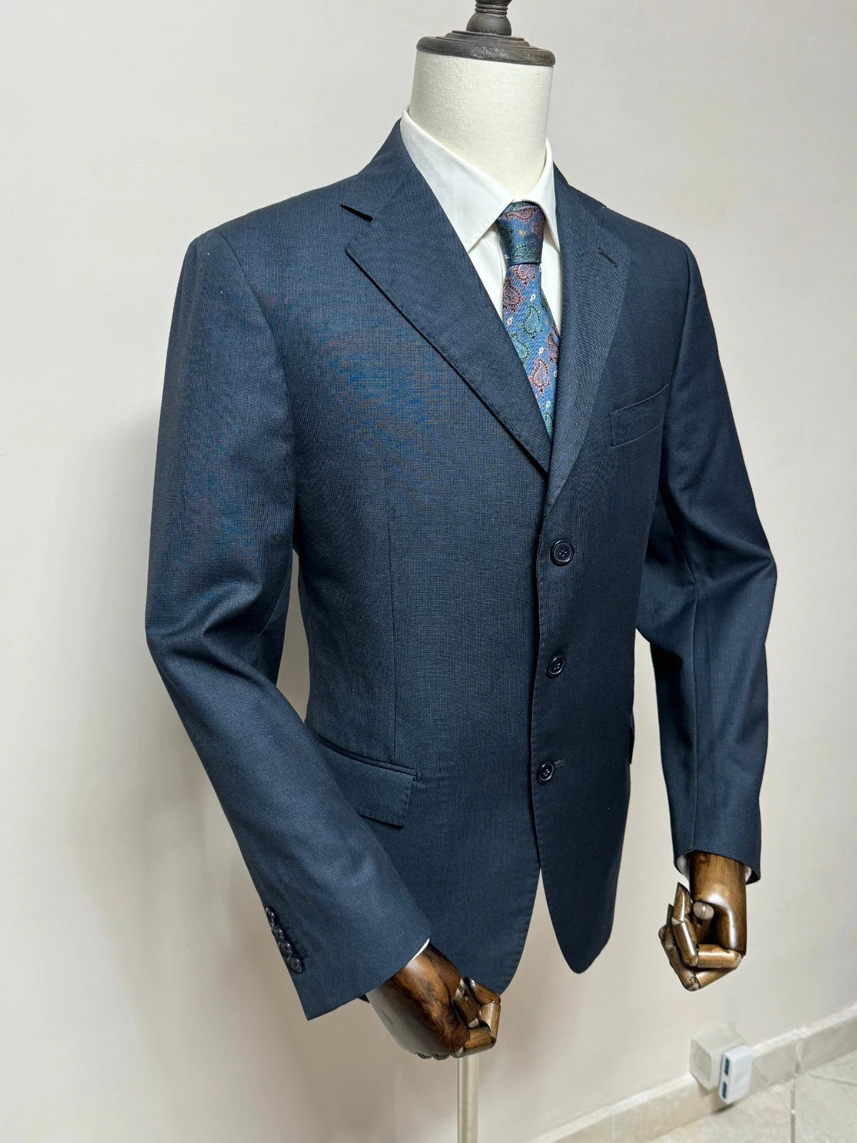 Giacca Uomo Blu Made in Italy 100% Lana Taglia 52 Elegante (MG11)