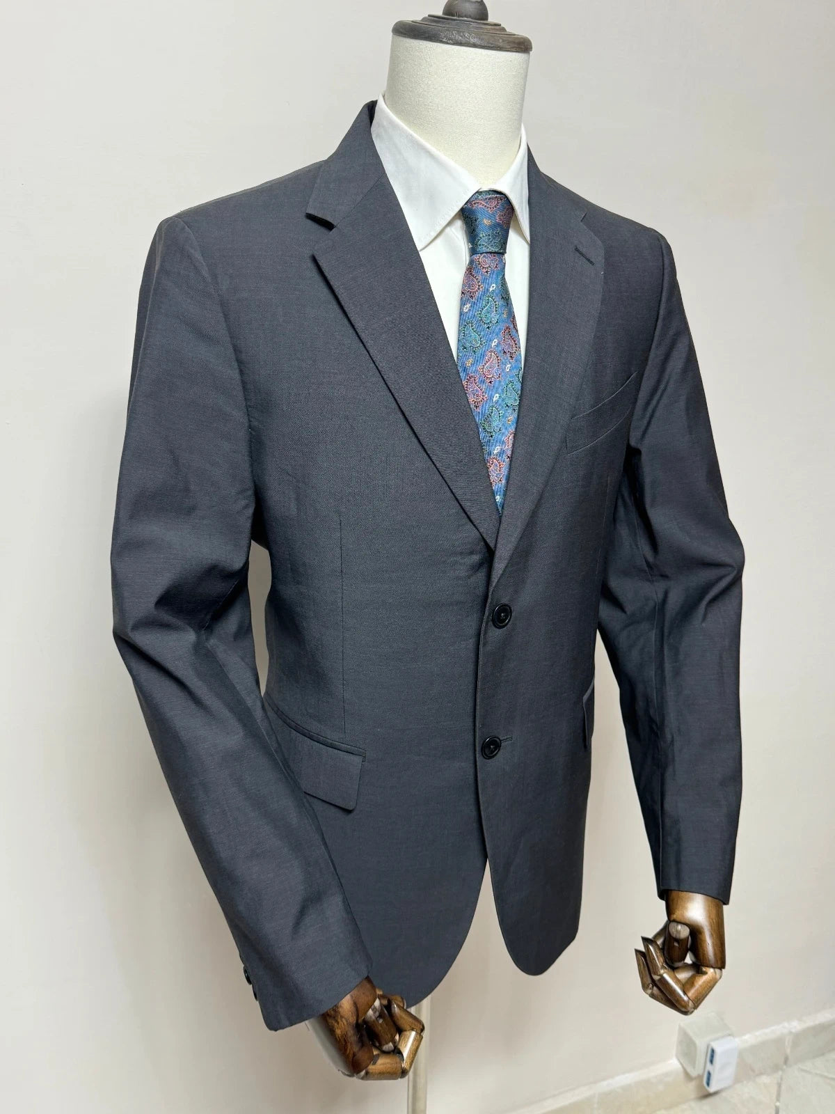 Giacca Uomo Tollegno 1900 Lana Vergine Grigio Taglia 56 Made in Italy (MG13)