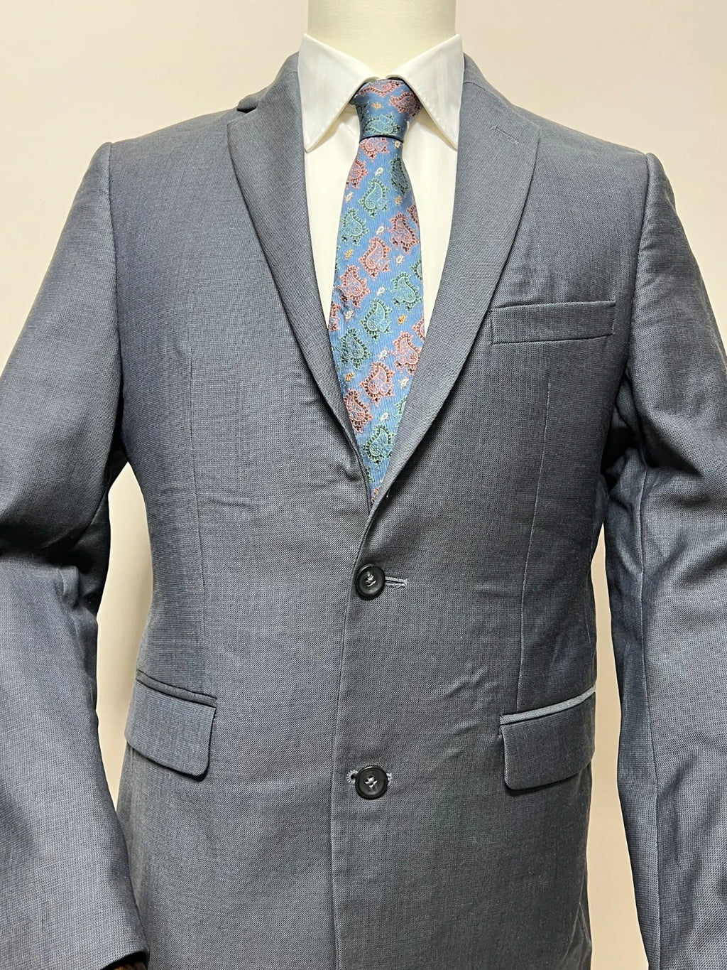 Giacca Uomo Elegante Grigio Lana Vergine Taglia 54 Made in Italy (MG14)