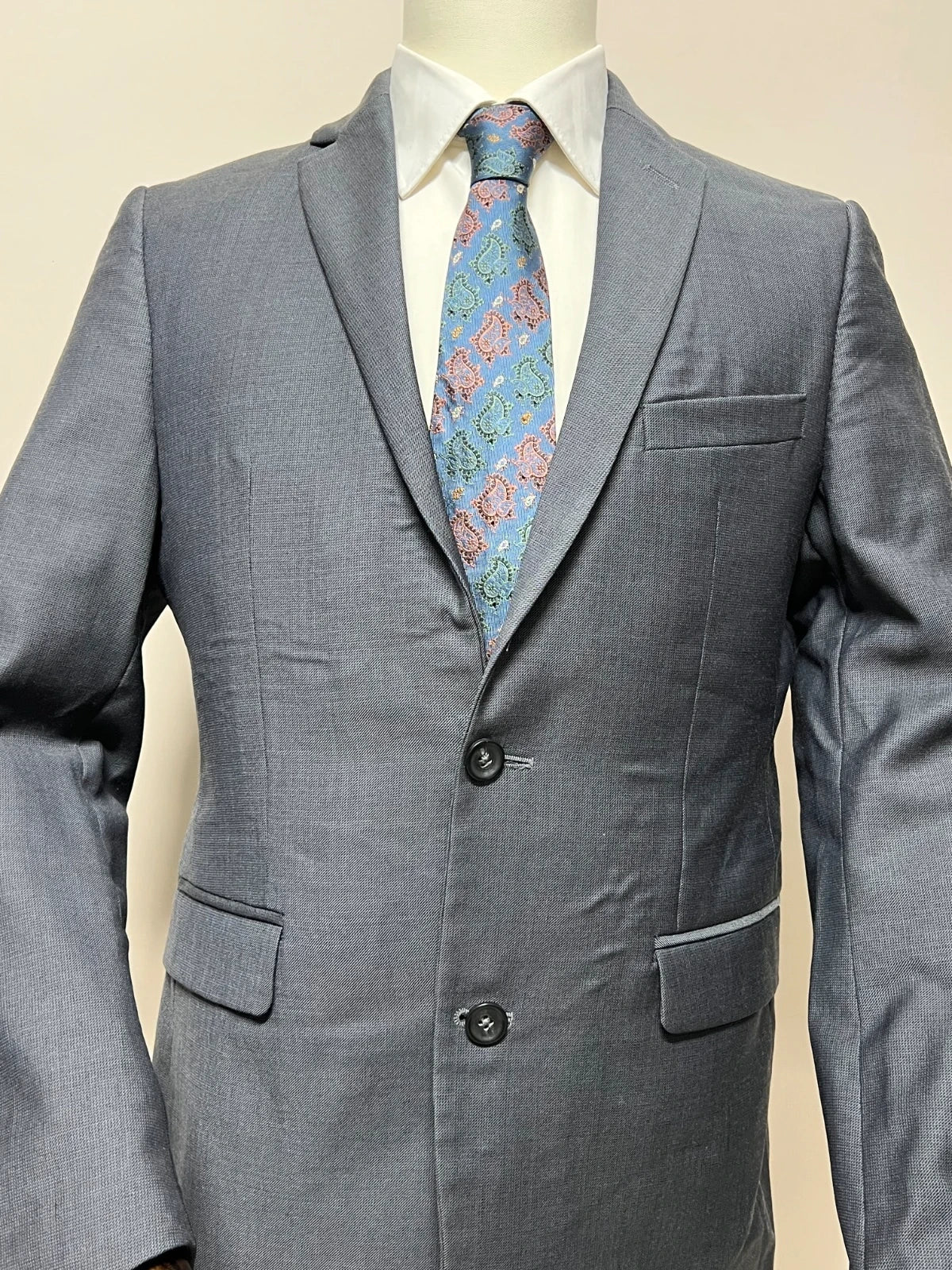 Giacca Uomo Elegante Grigio Lana Vergine Taglia 54 Made in Italy (MG14)
