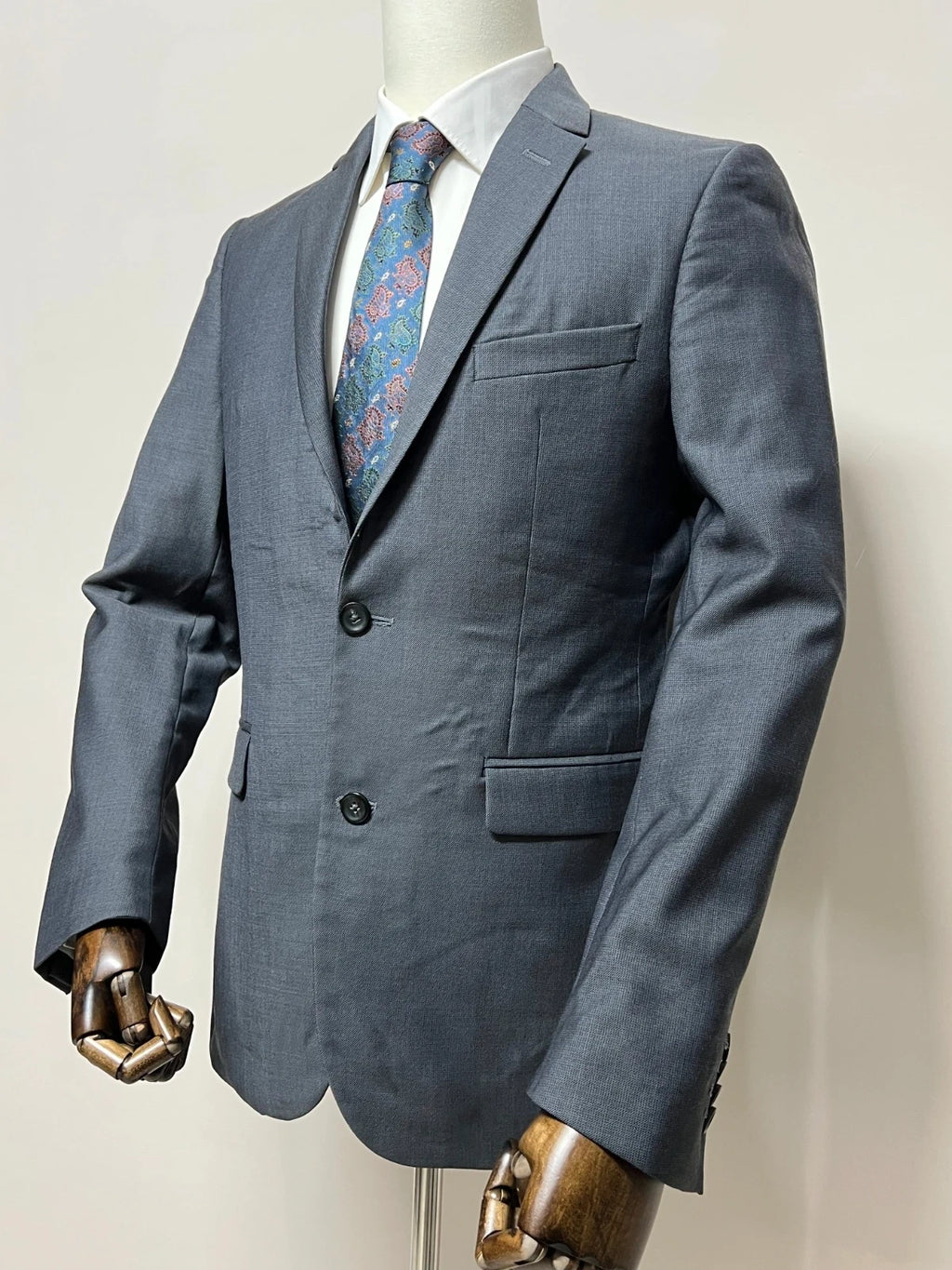Giacca Uomo Elegante Grigio Lana Vergine Taglia 54 Made in Italy (MG14)