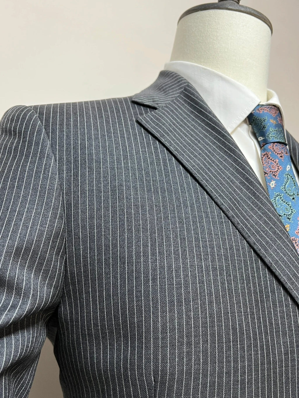 Giacca Boggi Milano Uomo Gessata Grigio Lana 100% Taglia 48 (MG15)