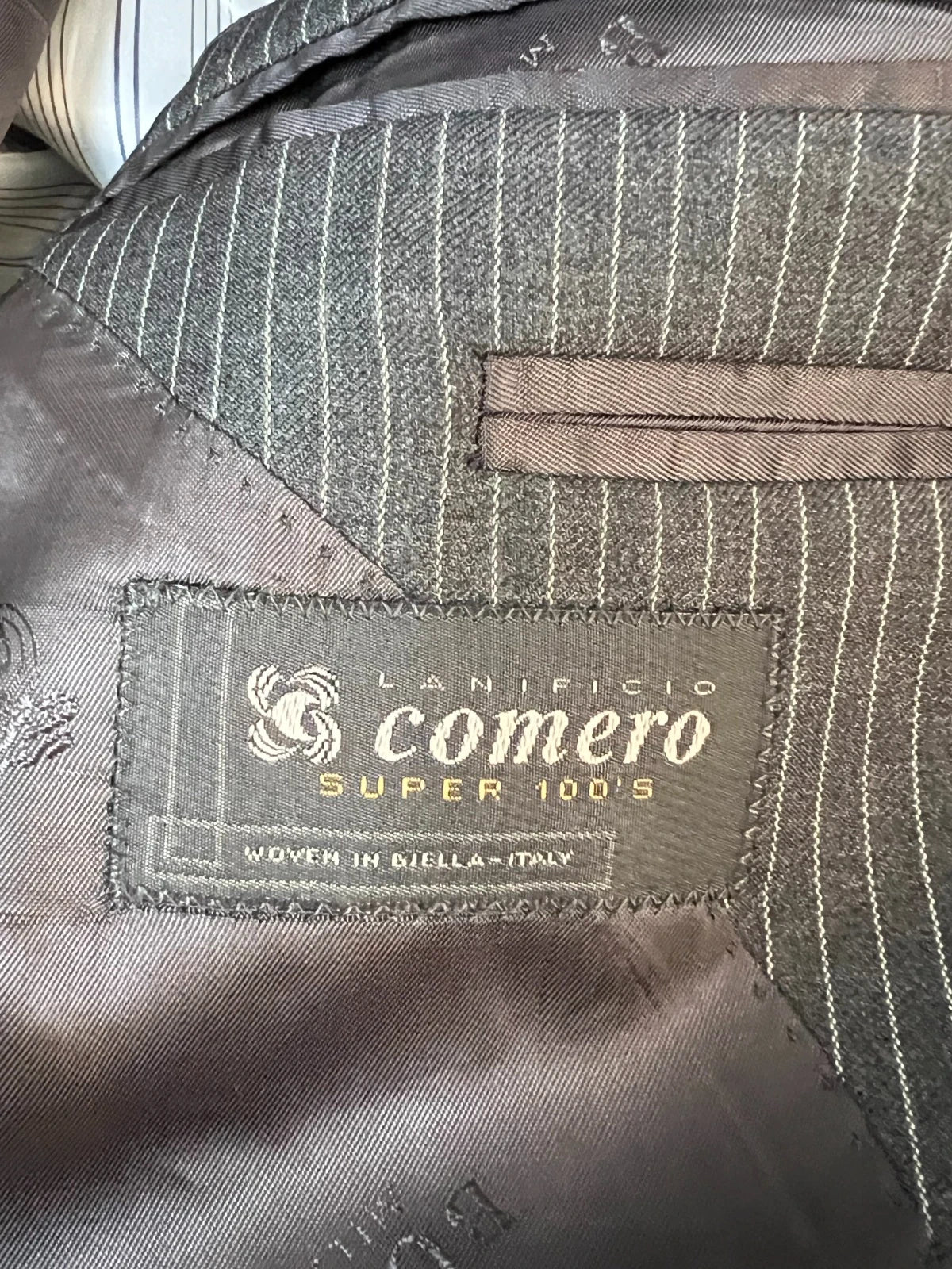 Giacca Boggi Milano Uomo Gessata Grigio Lana 100% Taglia 48 (MG15)