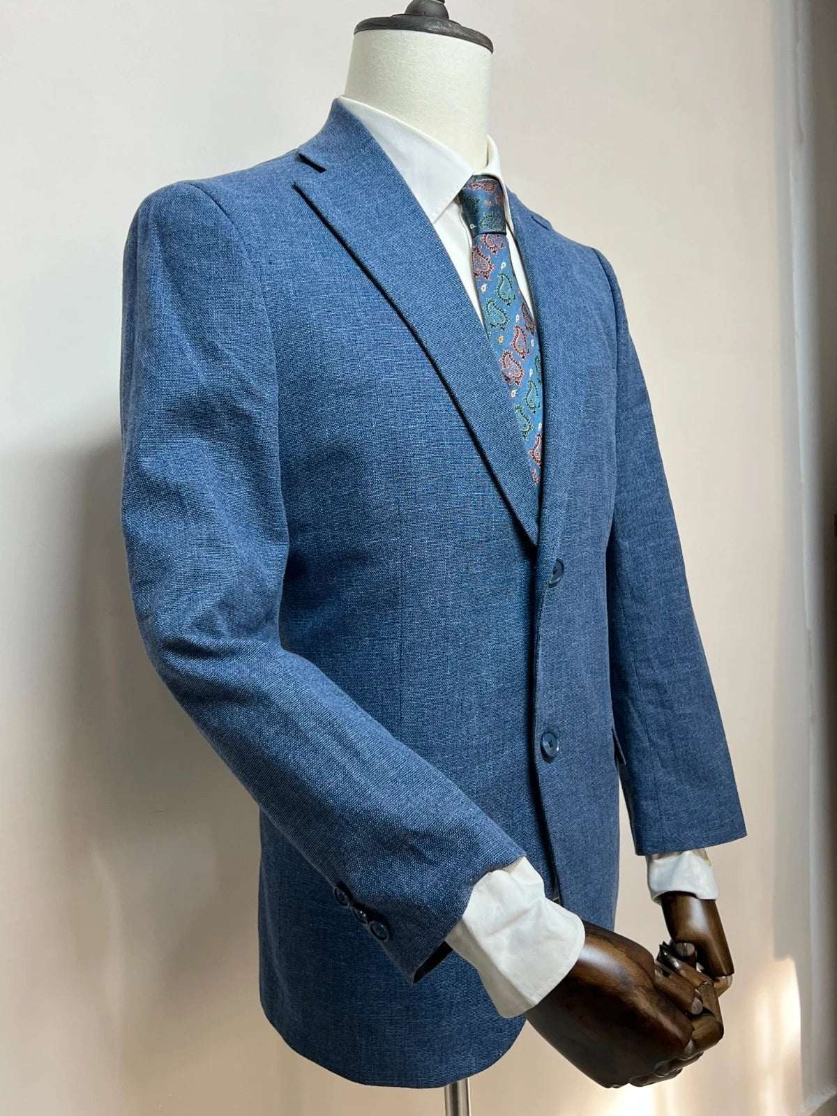 Giacca Conbipel Uomo Blu Cotone Lino Elegante Taglia 52 (MG16)