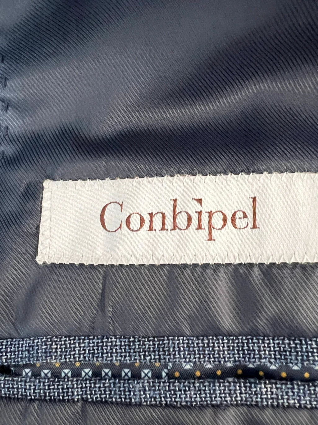Giacca Conbipel Uomo Blu Cotone Lino Elegante Taglia 52 (MG16)