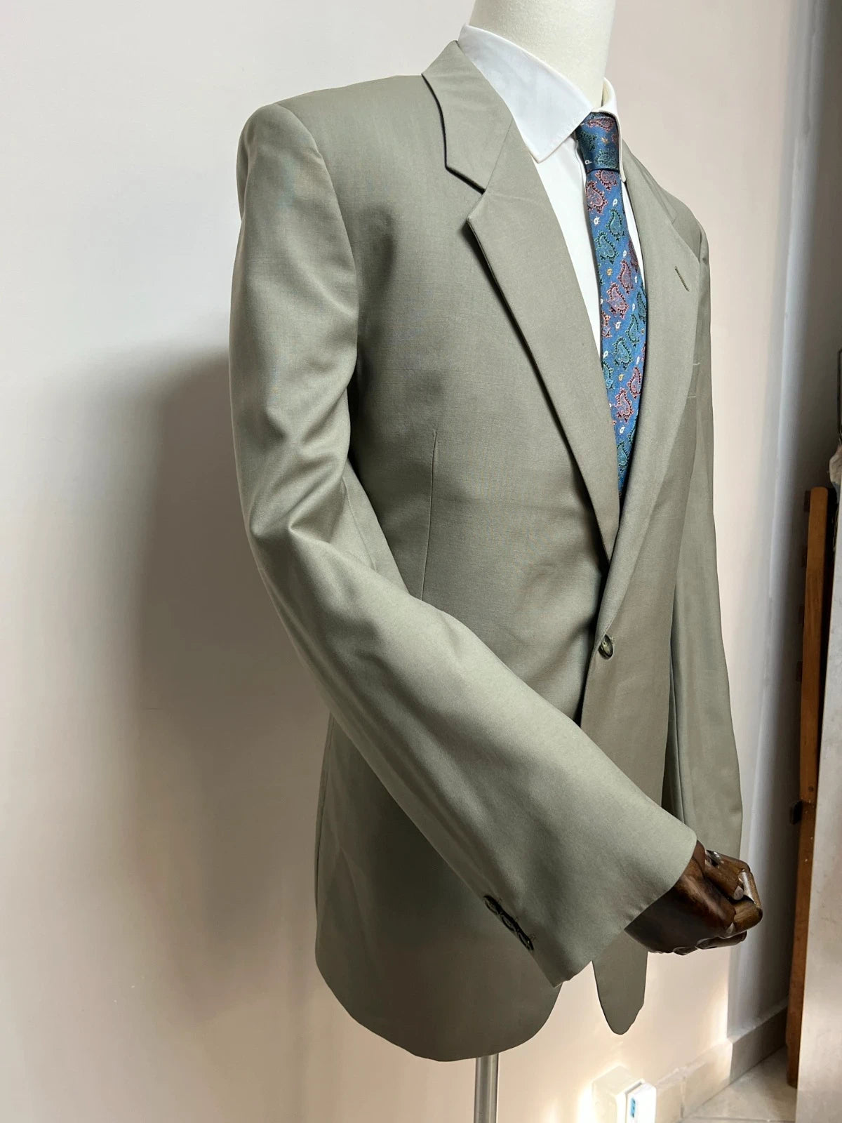 Giacca Borghi Milano Uomo Beige Elegante Lana Vergine Taglia 48 (MG17)