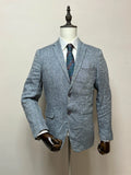 Giacca Zara Man Uomo Lino Grigio Chiaro Elegante Taglia 50 (MG19)