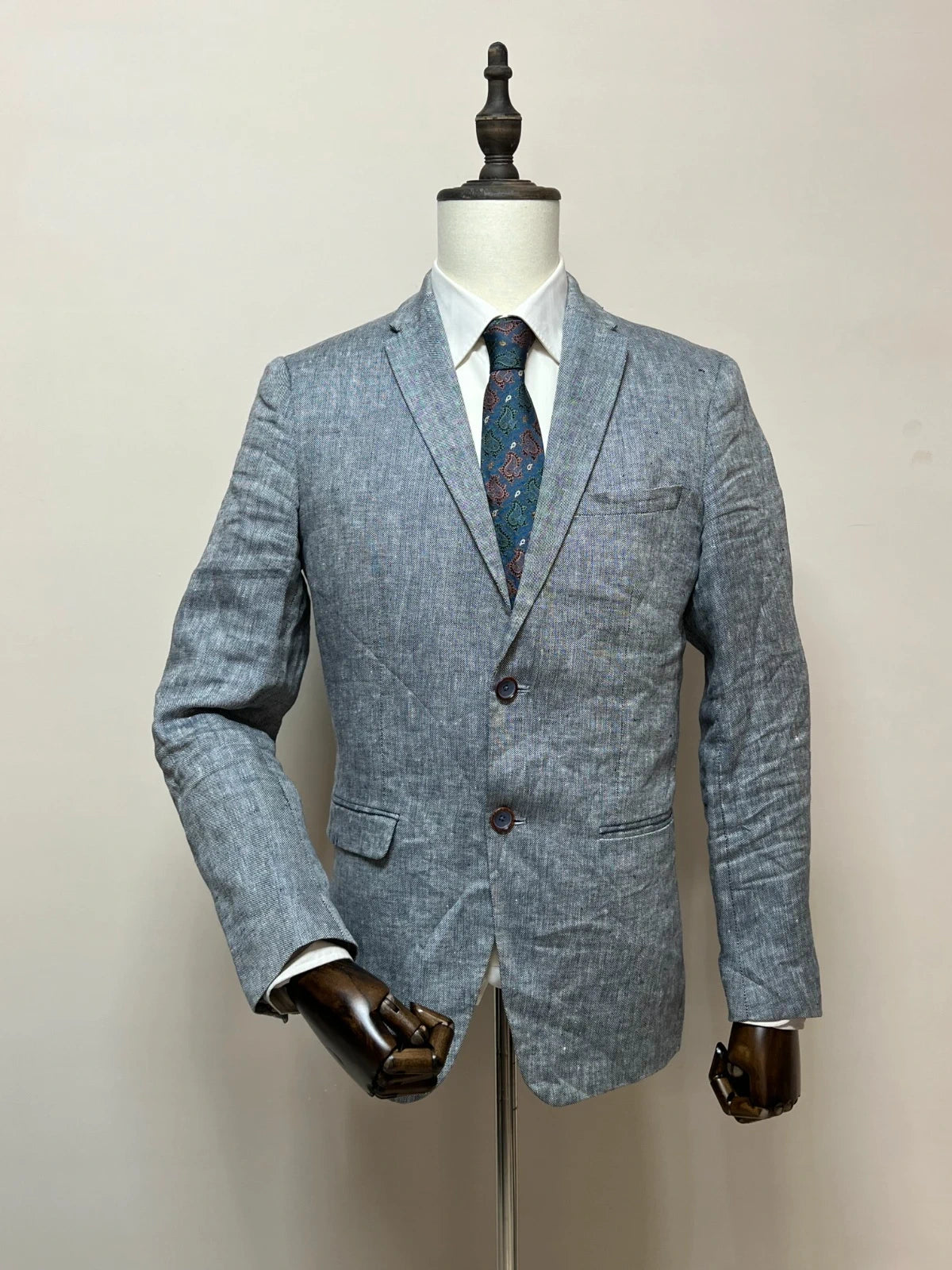 Giacca Zara Man Uomo Lino Grigio Chiaro Elegante Taglia 50 (MG19)