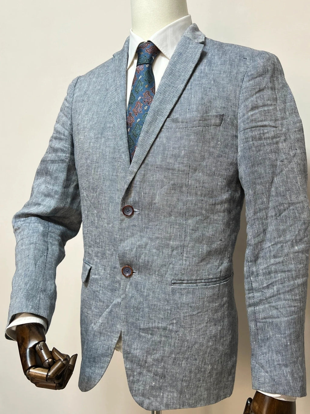 Giacca Zara Man Uomo Lino Grigio Chiaro Elegante Taglia 50 (MG19)