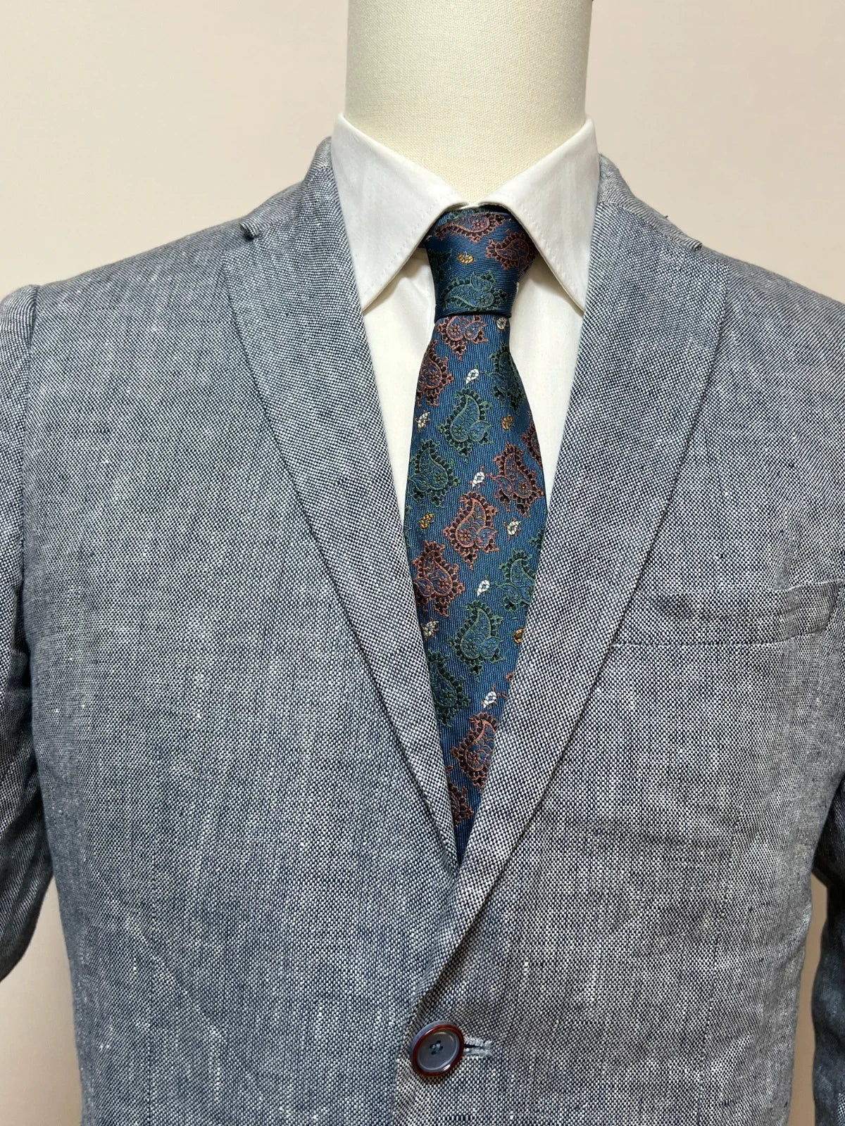 Giacca Zara Man Uomo Lino Grigio Chiaro Elegante Taglia 50 (MG19)