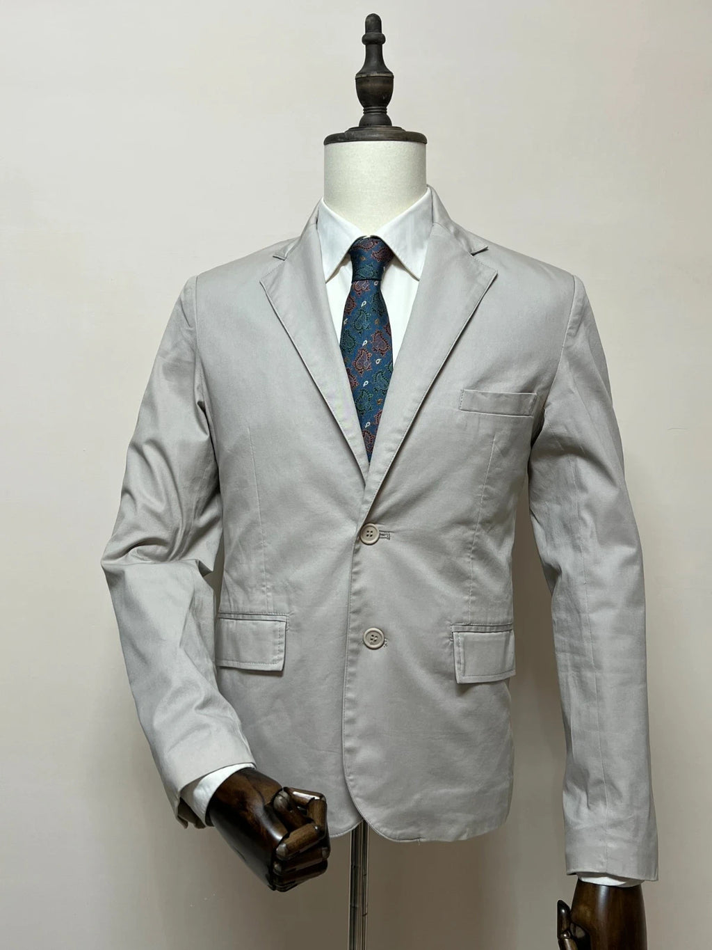 Giacca Uomo grigio Chiaro Cotone Elasticizzato Elegante Taglia S (MG20)