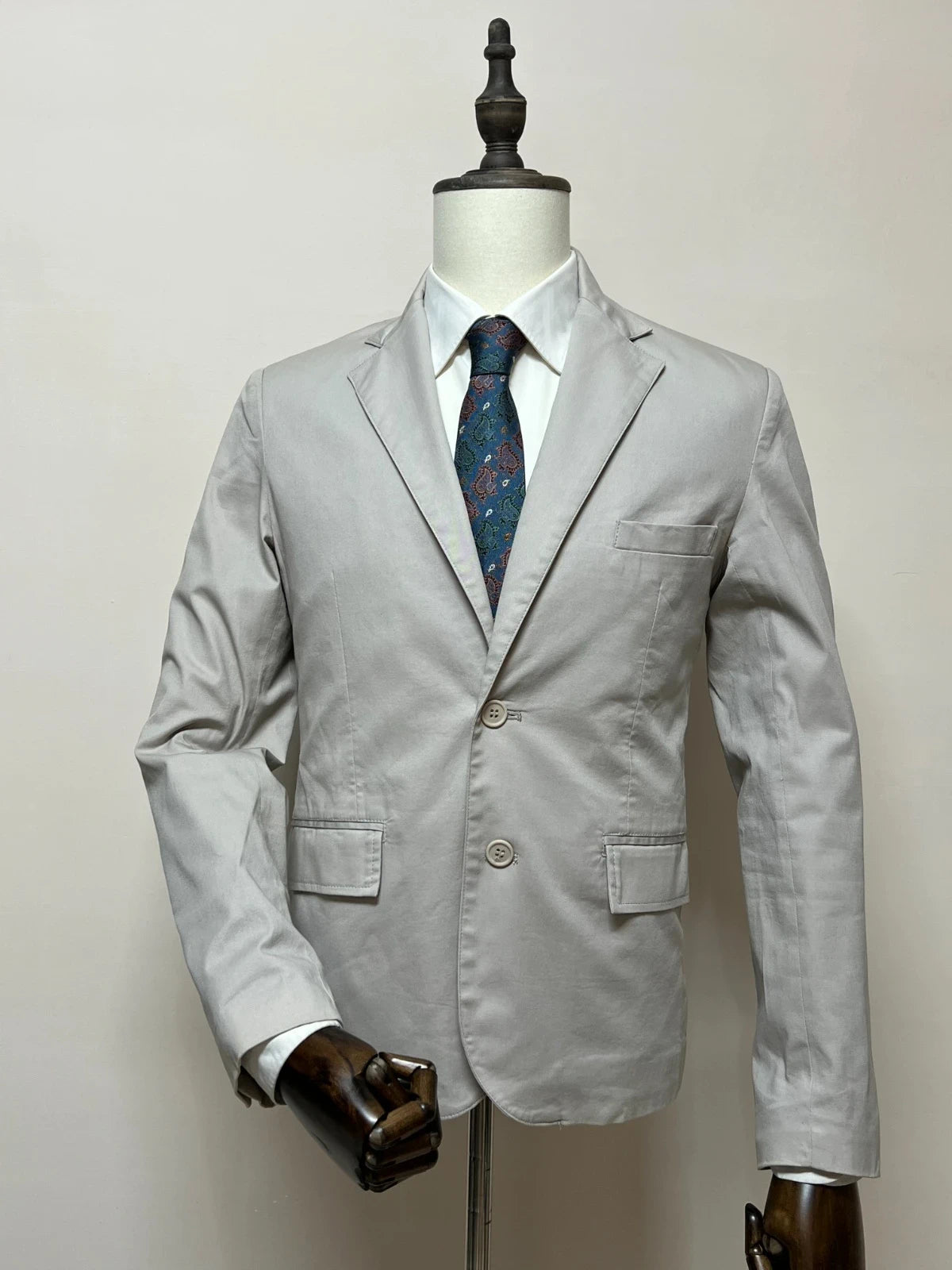 Giacca Uomo grigio Chiaro Cotone Elasticizzato Elegante Taglia S (MG20)