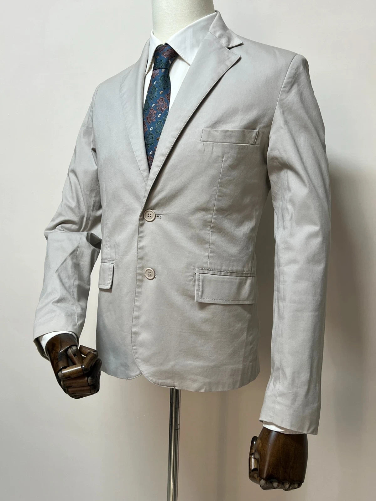 Giacca Uomo grigio Chiaro Cotone Elasticizzato Elegante Taglia S (MG20)