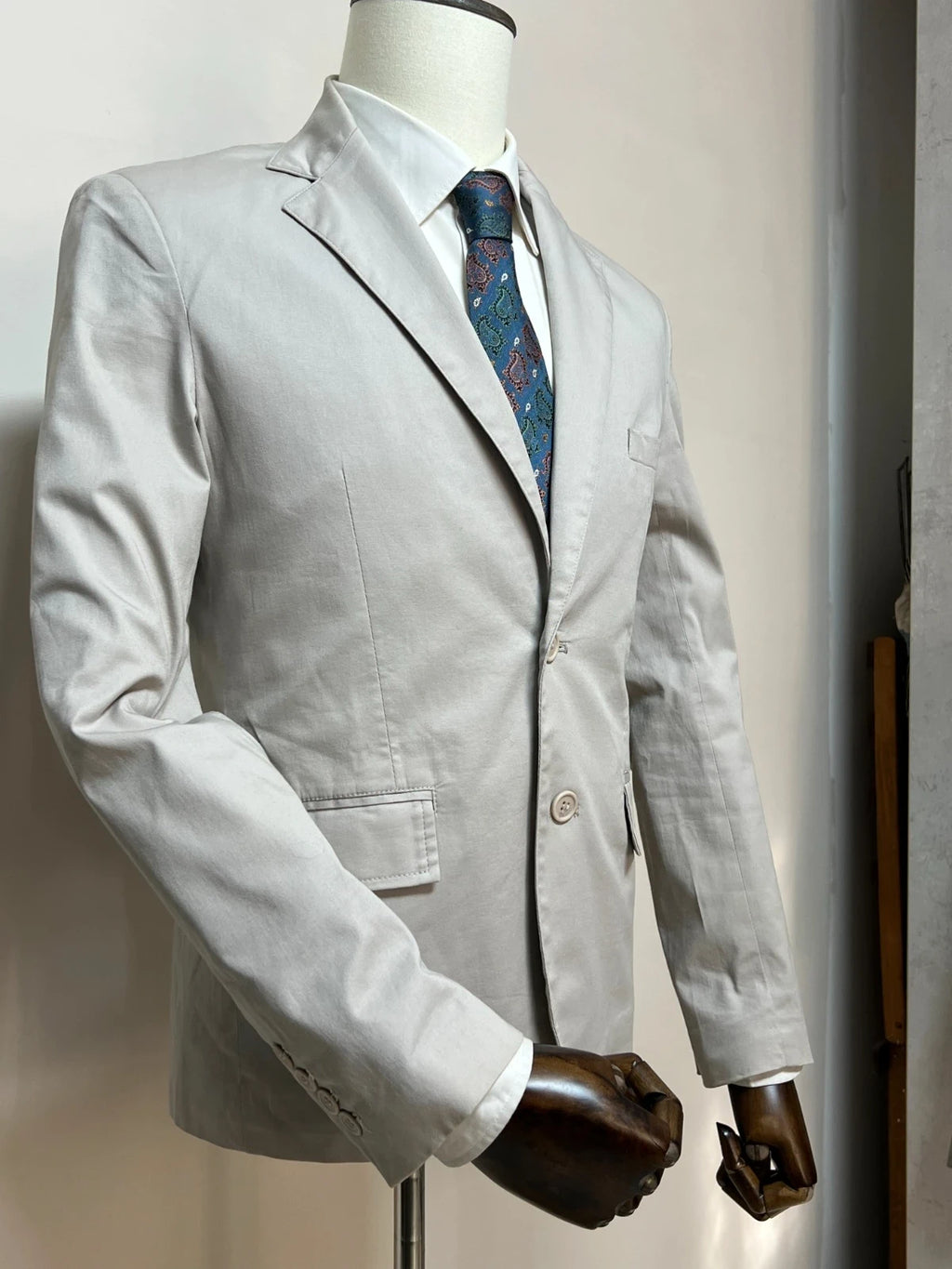 Giacca Uomo grigio Chiaro Cotone Elasticizzato Elegante Taglia S (MG20)