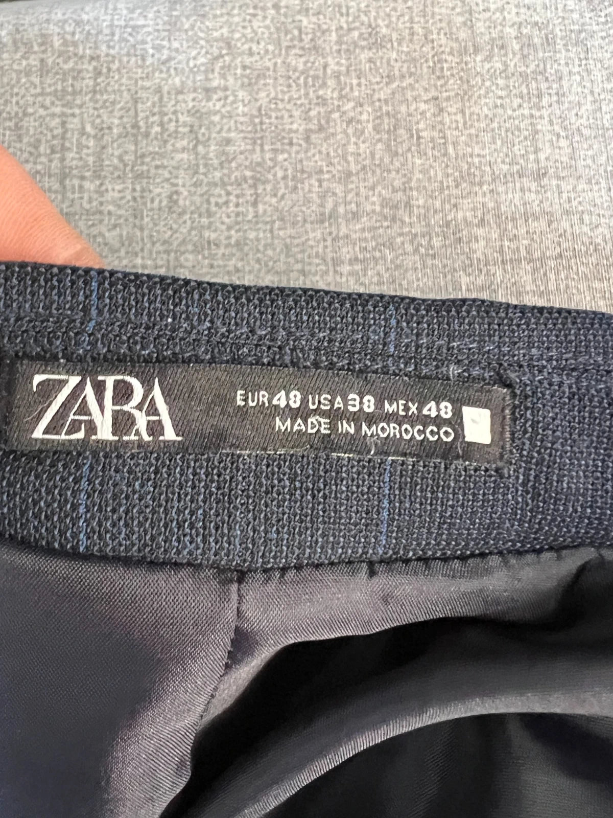 Giacca Uomo Zara Blu Navy Quadri Elegante Taglia 48 (MG21)