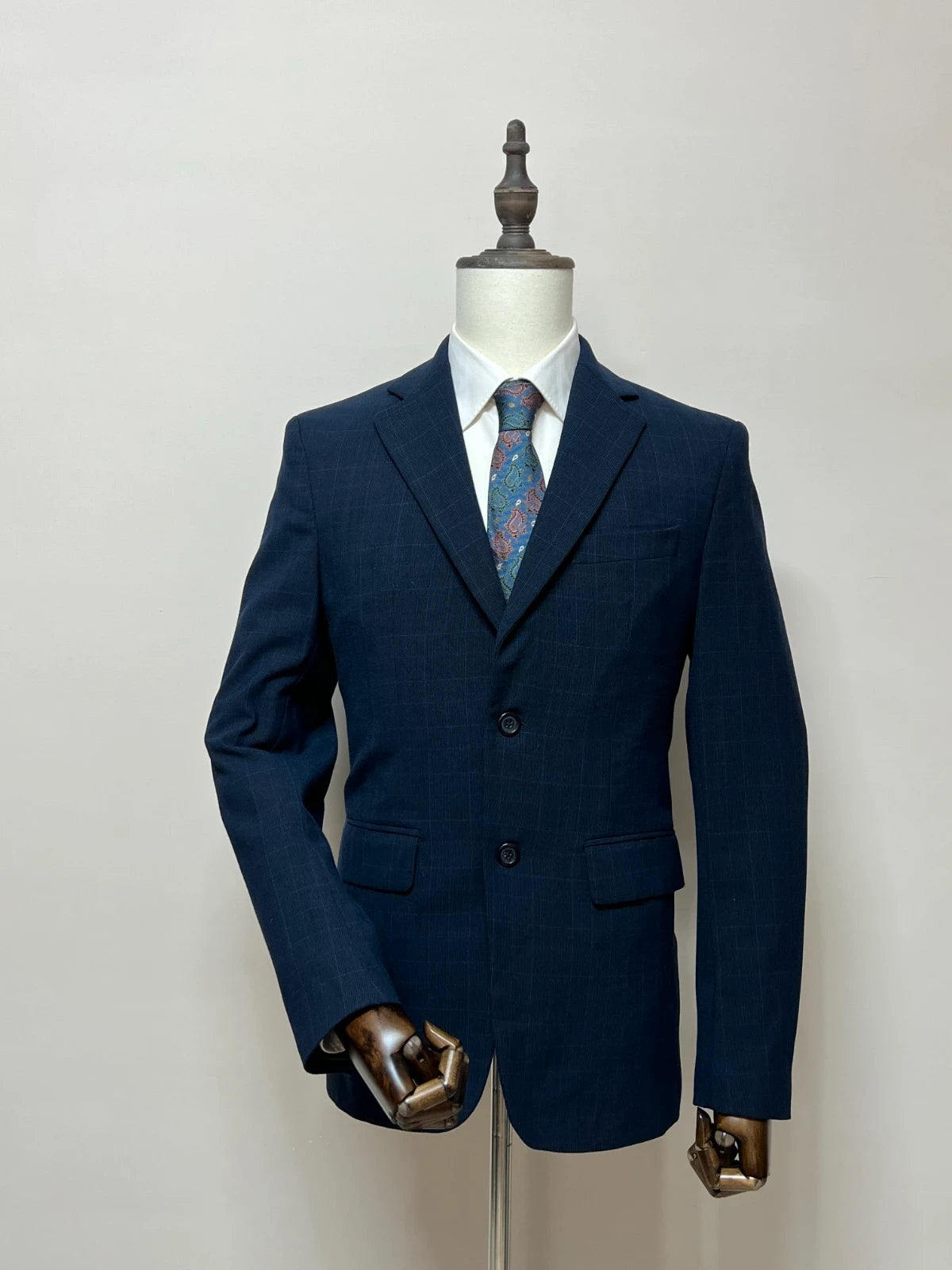 Giacca Uomo Zara Blu Navy Quadri Elegante Taglia 48 (MG21)
