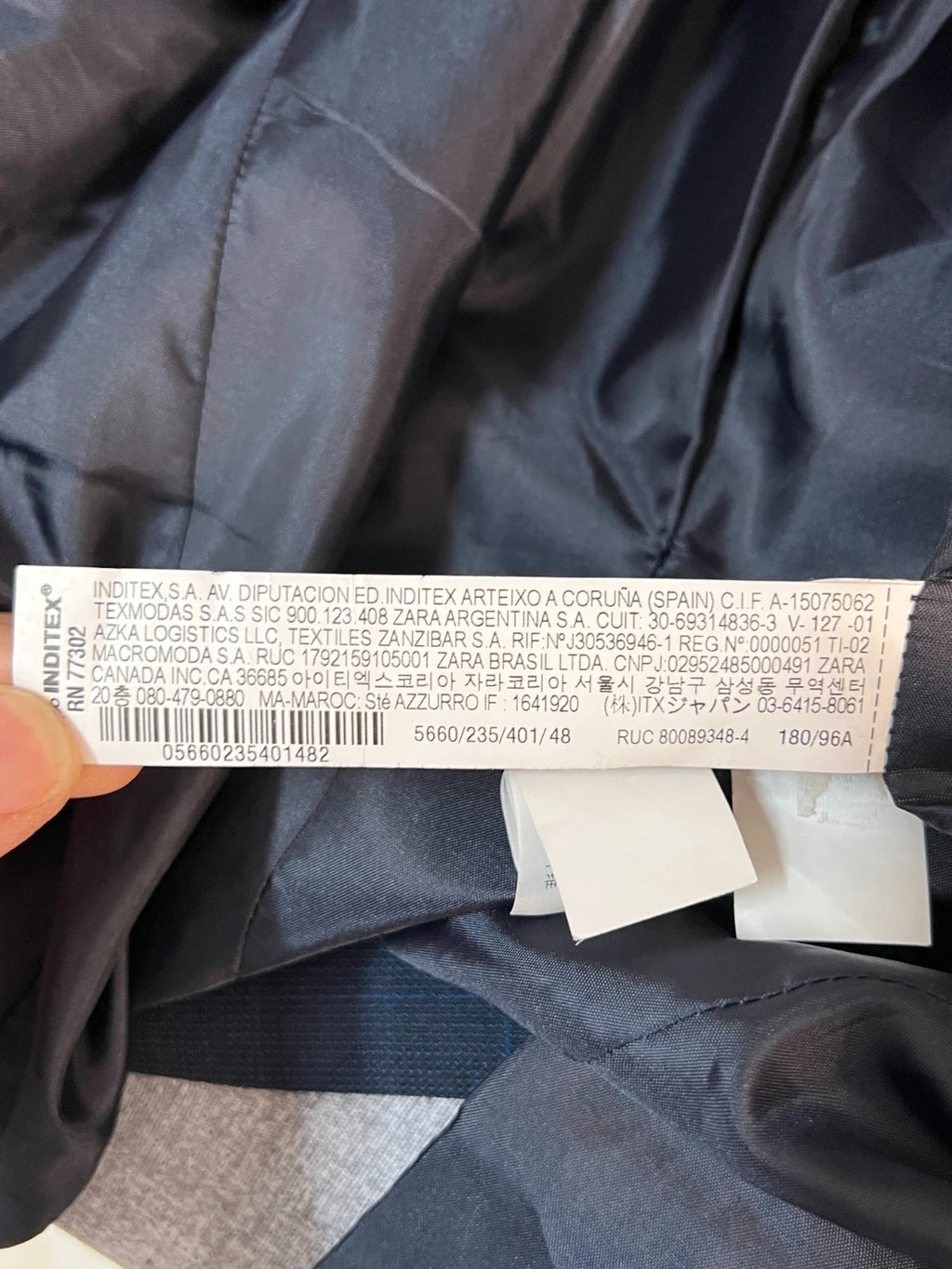 Giacca Uomo Zara Blu Navy Quadri Elegante Taglia 48 (MG21)