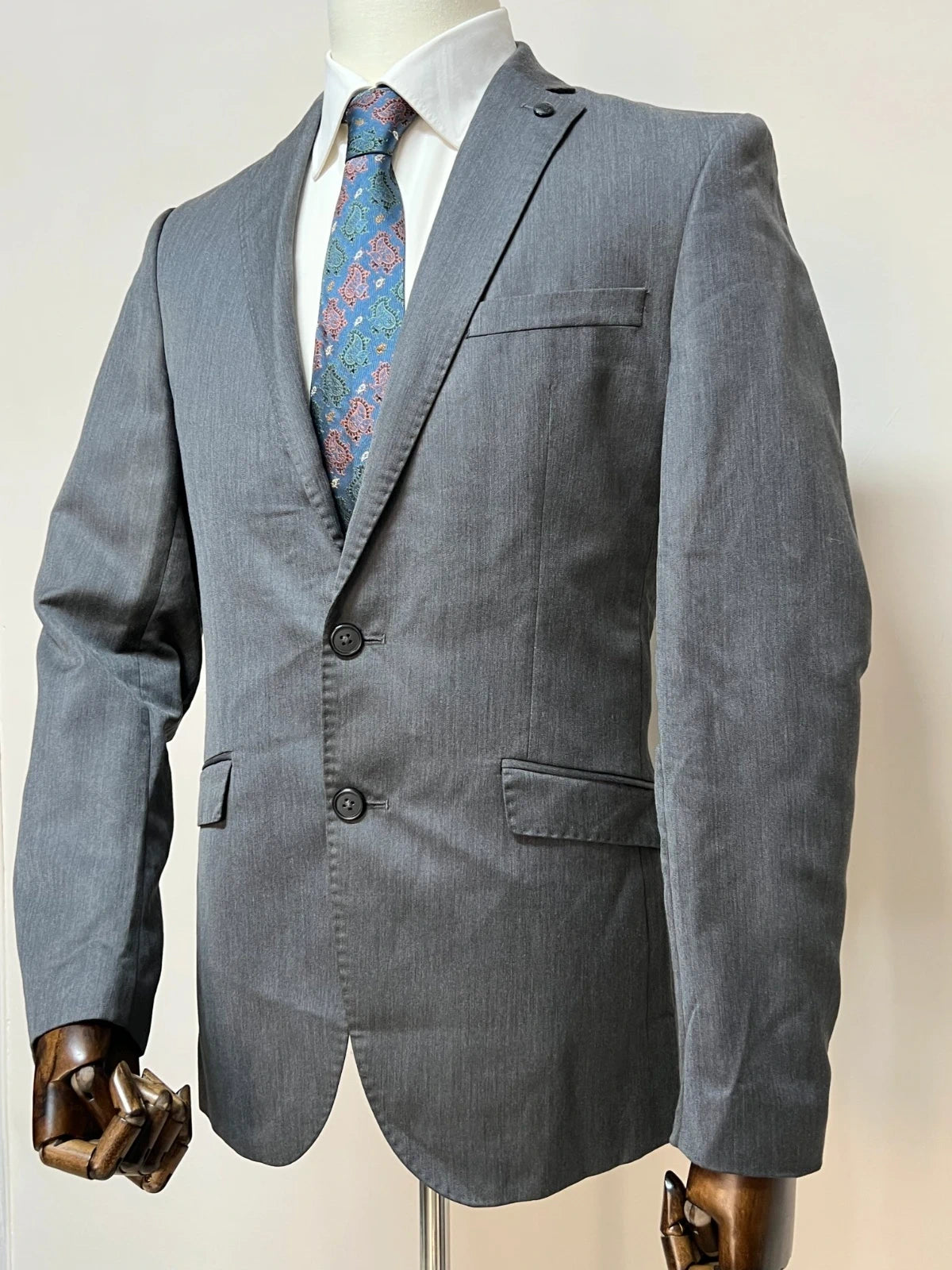 Giacca Uomo Zara Man Grigio Elegante Taglia 48 Slim Fit (MG22)